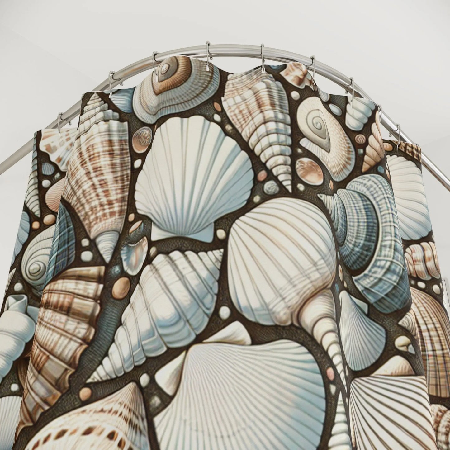 Shower Curtains Sea Shell Pattern Printify