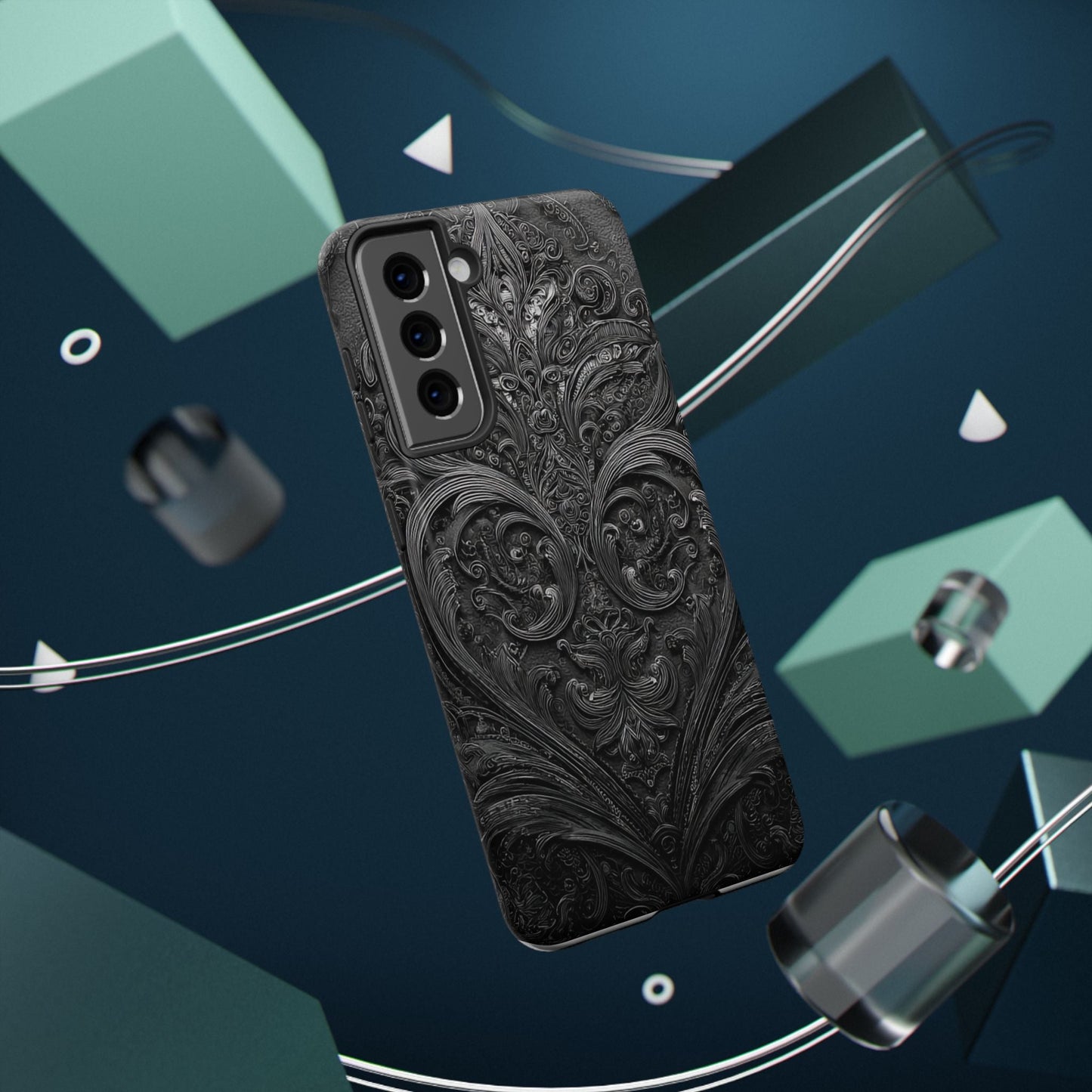 Phone Cases - Elegant Vintage Black Lace Design Printify