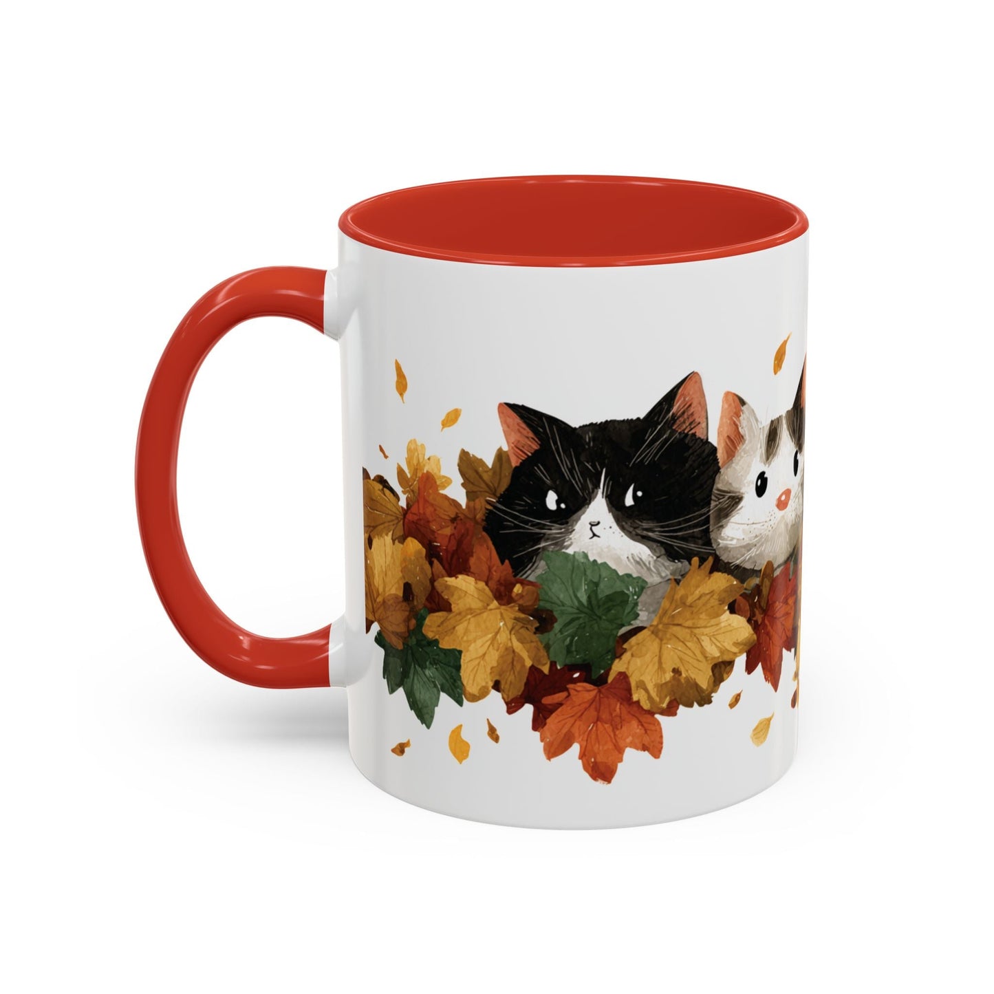 Autumn Cat Coffee Mug, Cute Animal Mug, Fall Decor, Gift for Cat Lovers, Warm Beverage Cup, Thanksgiving Coffee Cup Printify