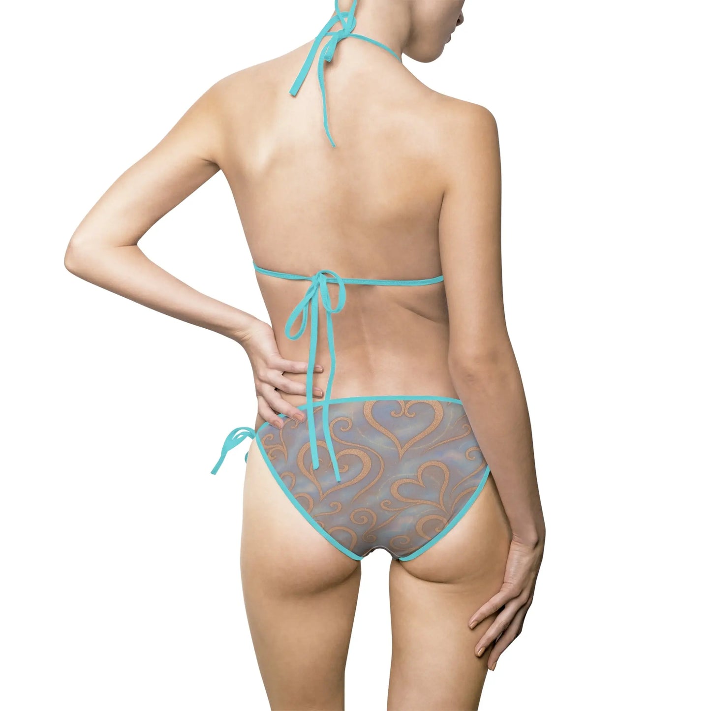Bikini Swimsuit - Whimsical Romantic Rose Gold and Blush Pink Design Printify