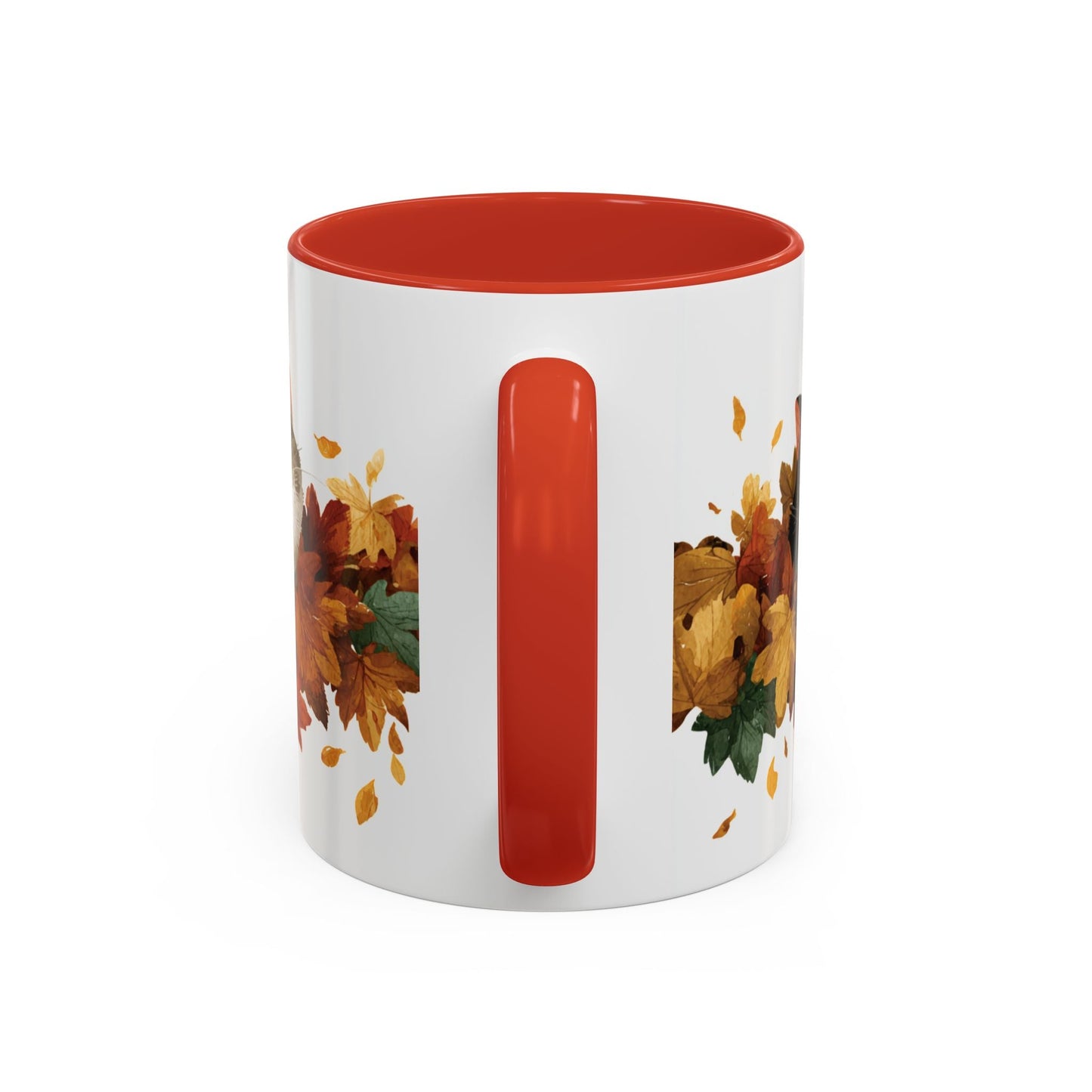 Autumn Cat Coffee Mug, Cute Animal Mug, Fall Decor, Gift for Cat Lovers, Warm Beverage Cup, Thanksgiving Coffee Cup Printify