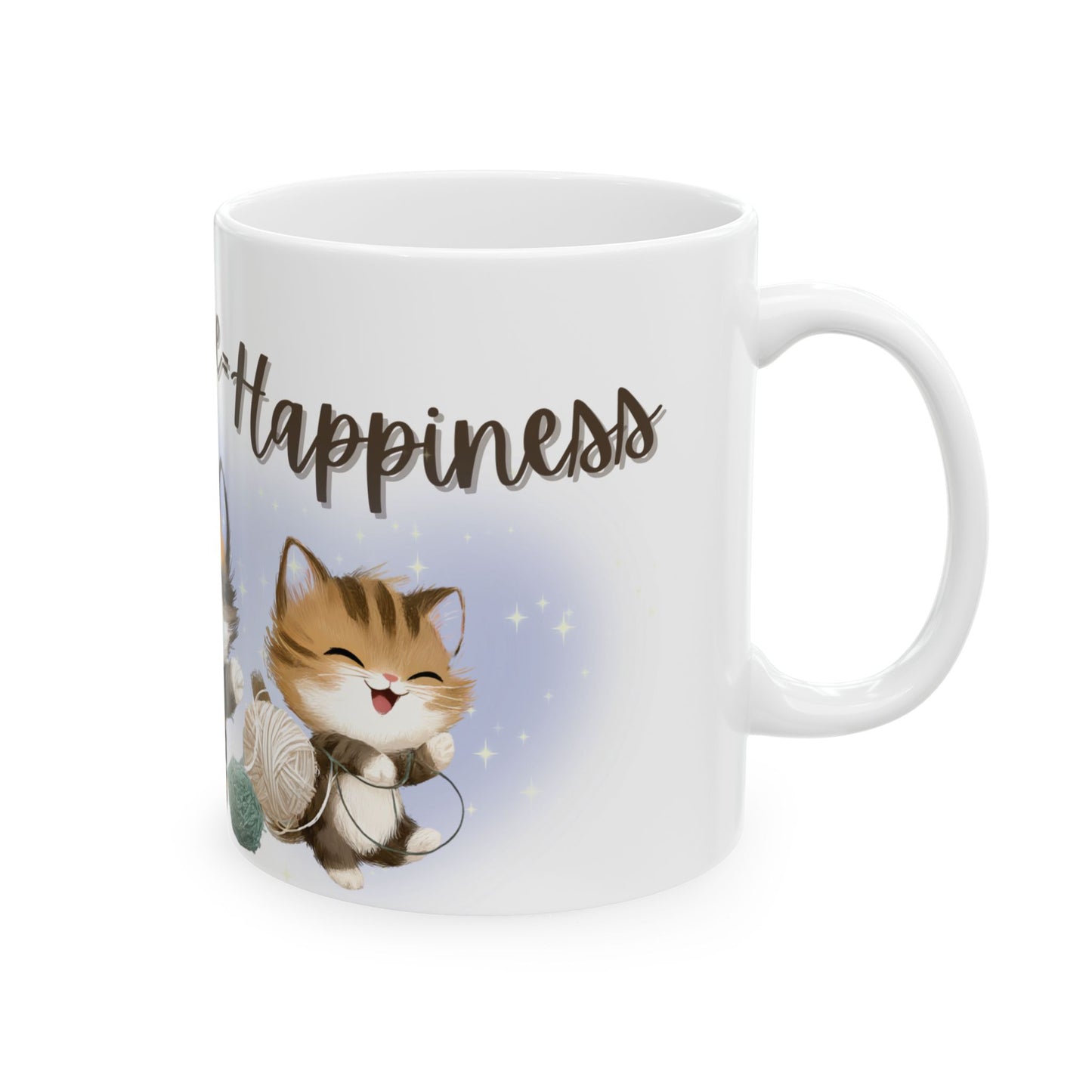 Kittens and Coffee Happiness Mug Cute Cat Lover Gift