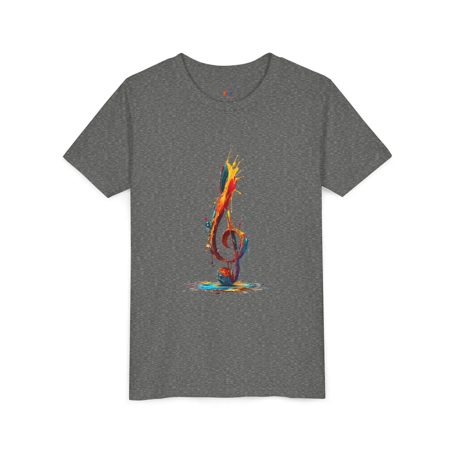 Youth Music Note Tee, Colorful Treble Clef Shirt, Printify