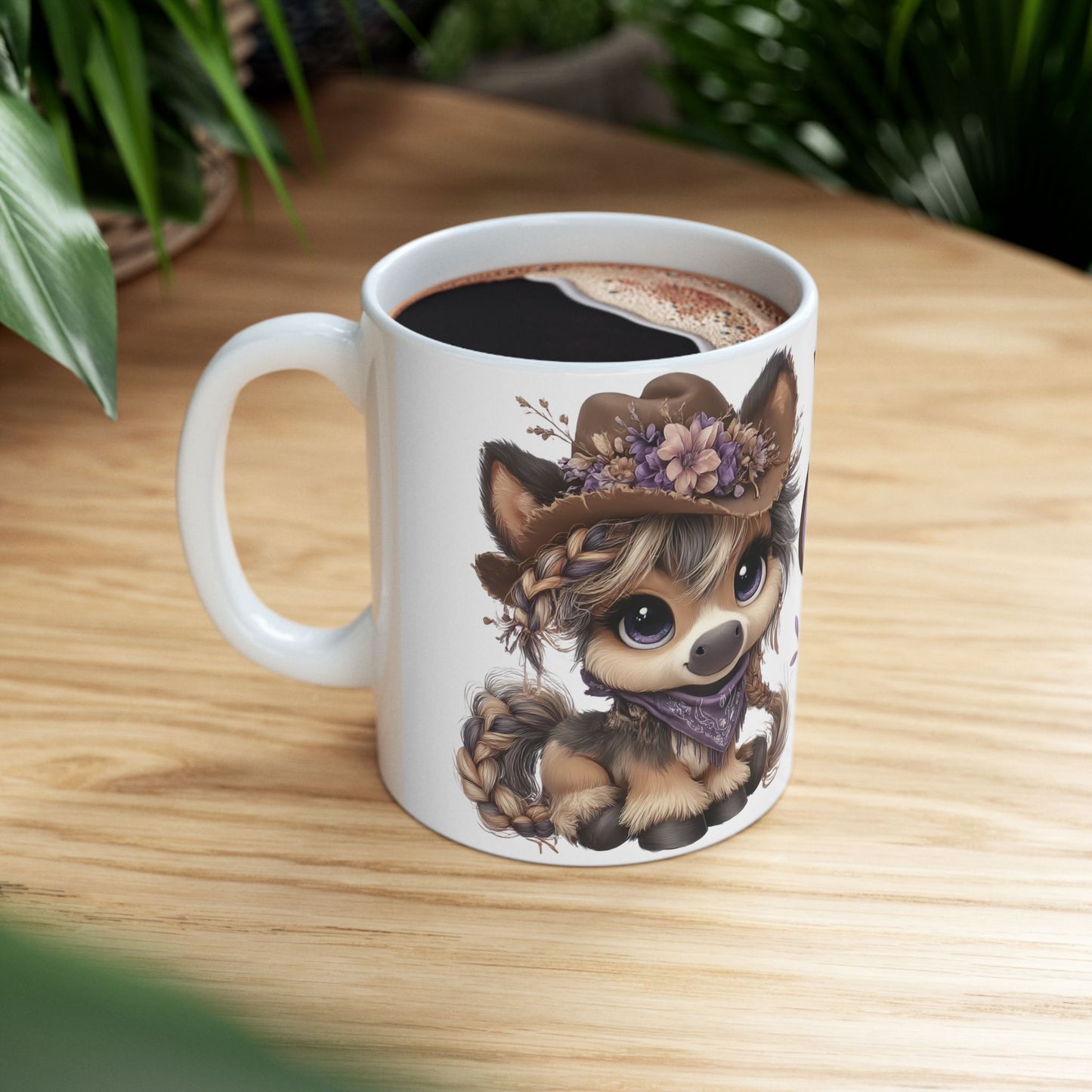 Cowgirl Pony Coffee Mug Yee Haw Coffee White Glossy Cup 11oz and 15oz
