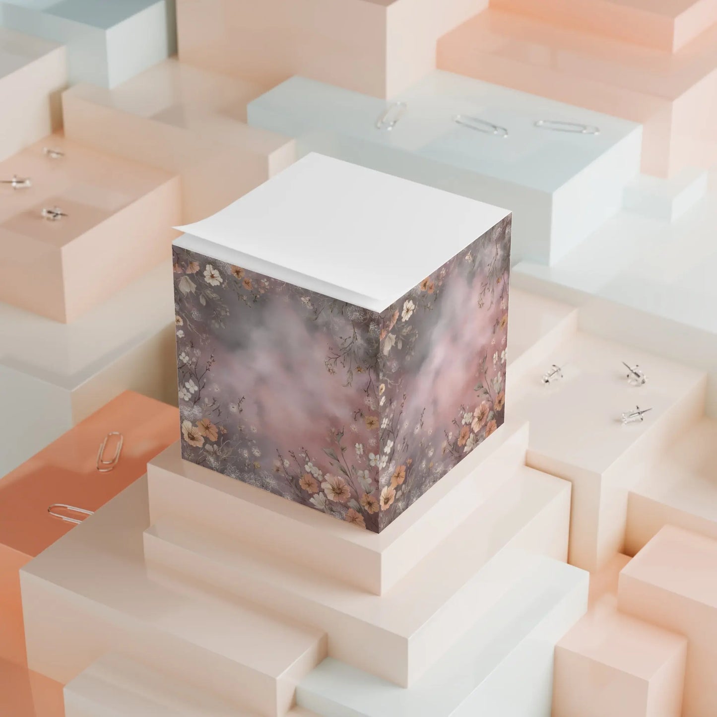 Chic Floral Note Cube, Decorative Sticky Notes Printify