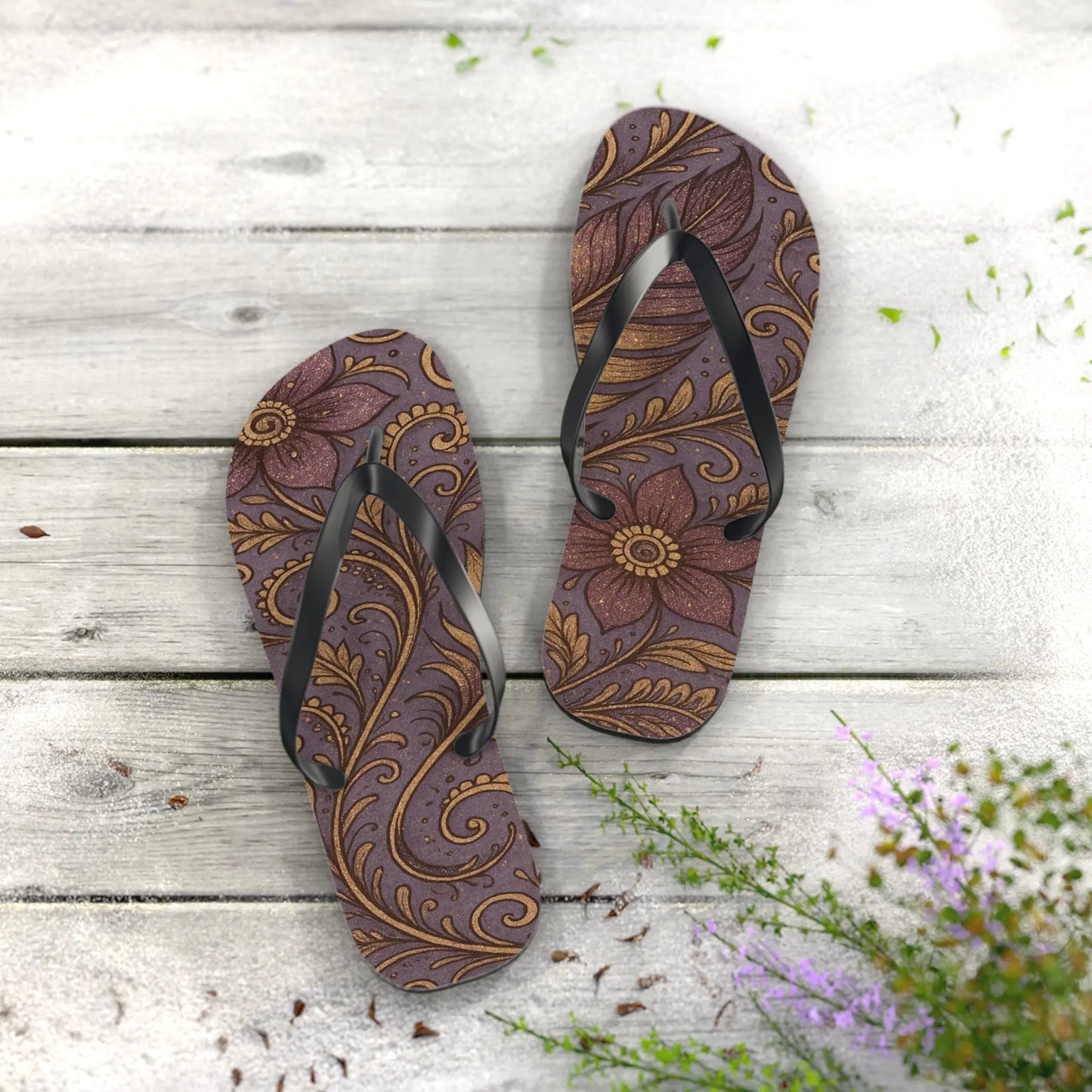 Bohemian Flip Flops | Vibrant Summer Sandals, Beach Footwear, Outdoor Style, Vacation Essentials, Festival Ready Printify