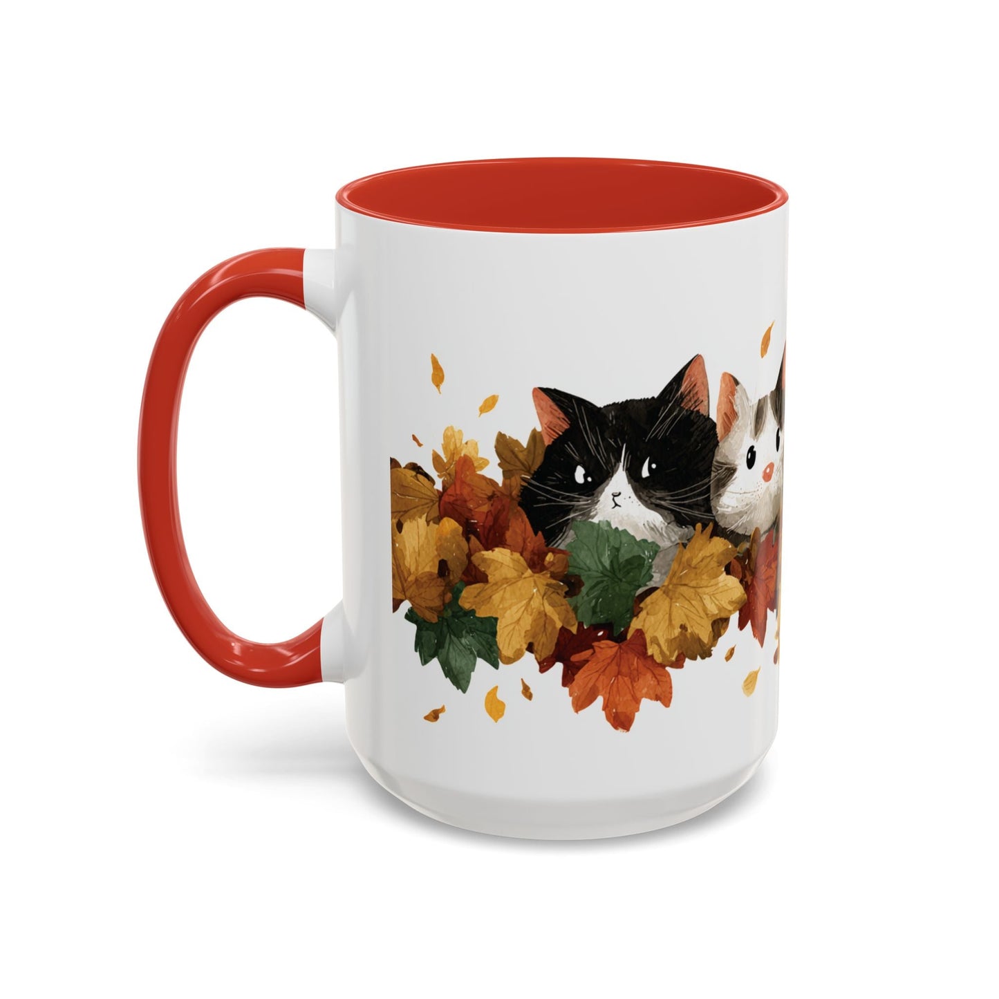 Autumn Cat Coffee Mug, Cute Animal Mug, Fall Decor, Gift for Cat Lovers, Warm Beverage Cup, Thanksgiving Coffee Cup Printify