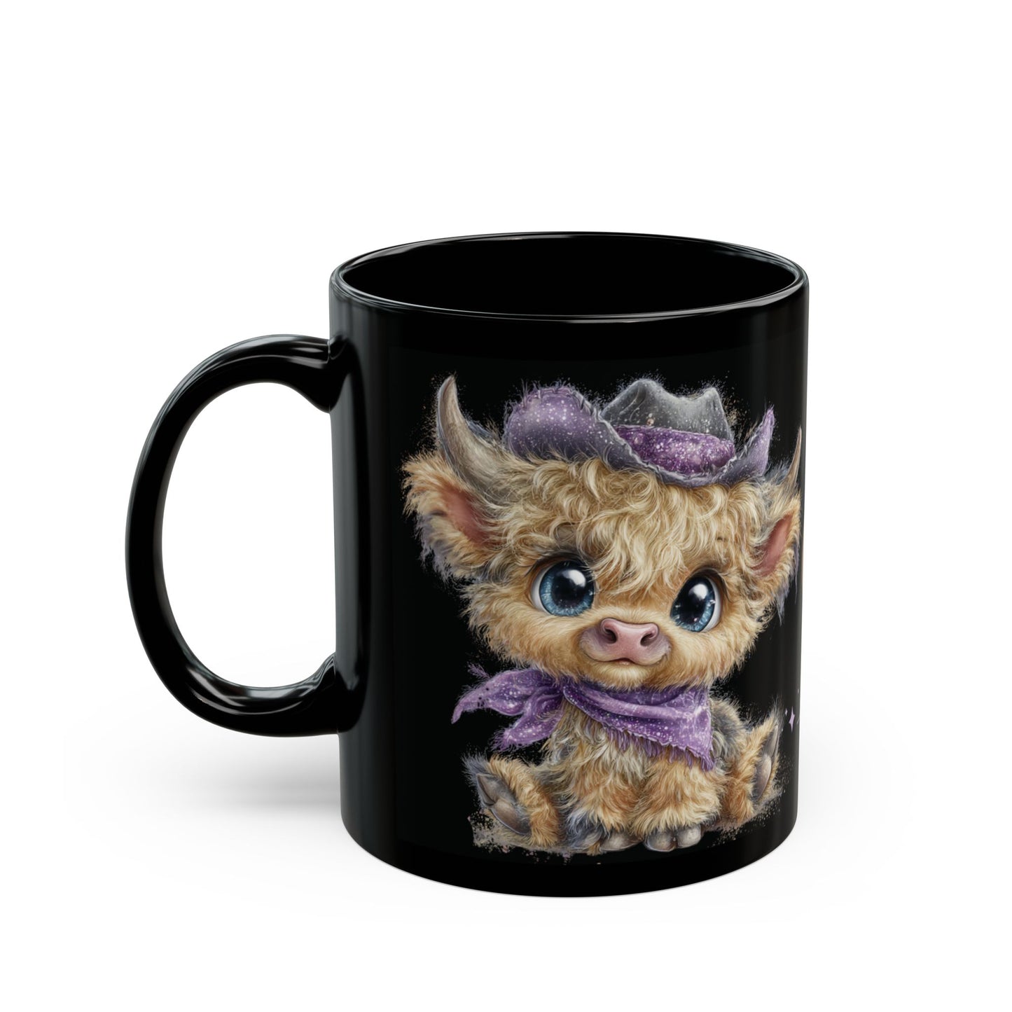 Highland Cow Coffee Mug Moo Re Coffee Black Glossy Cup 11oz and 15oz