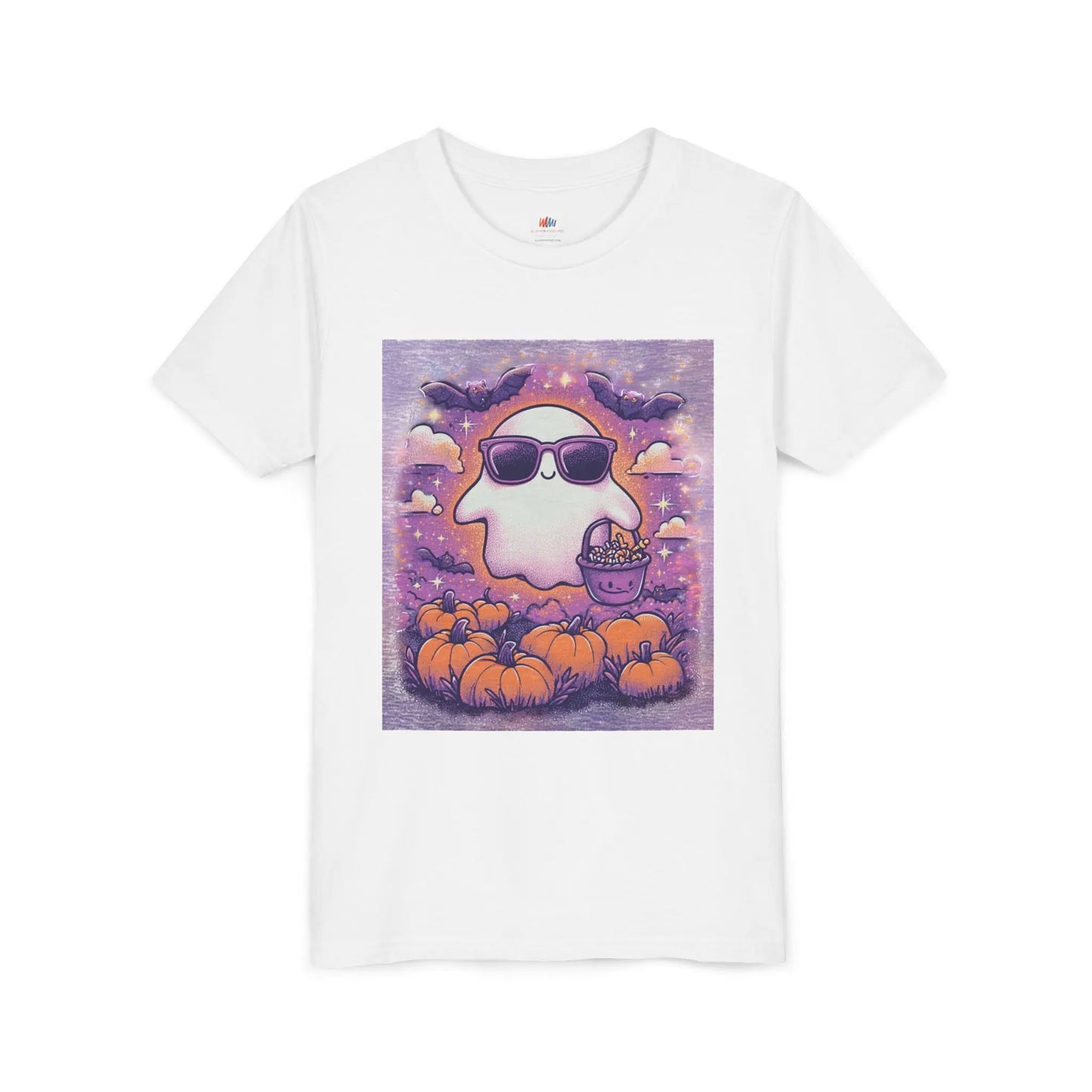 Adorable Ghost Halloween Tee, Youth Short Sleeve T-Shirt Printify