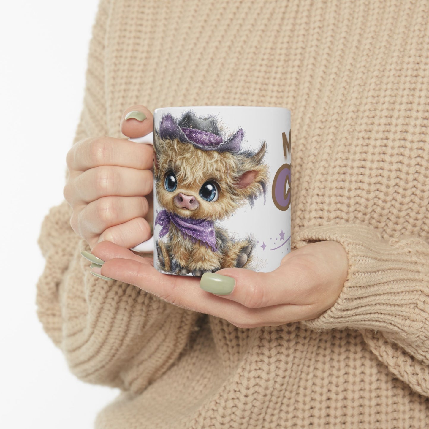 Highland Cow Coffee Mug Moo Re Coffee White Glossy Cup 11oz and 15oz