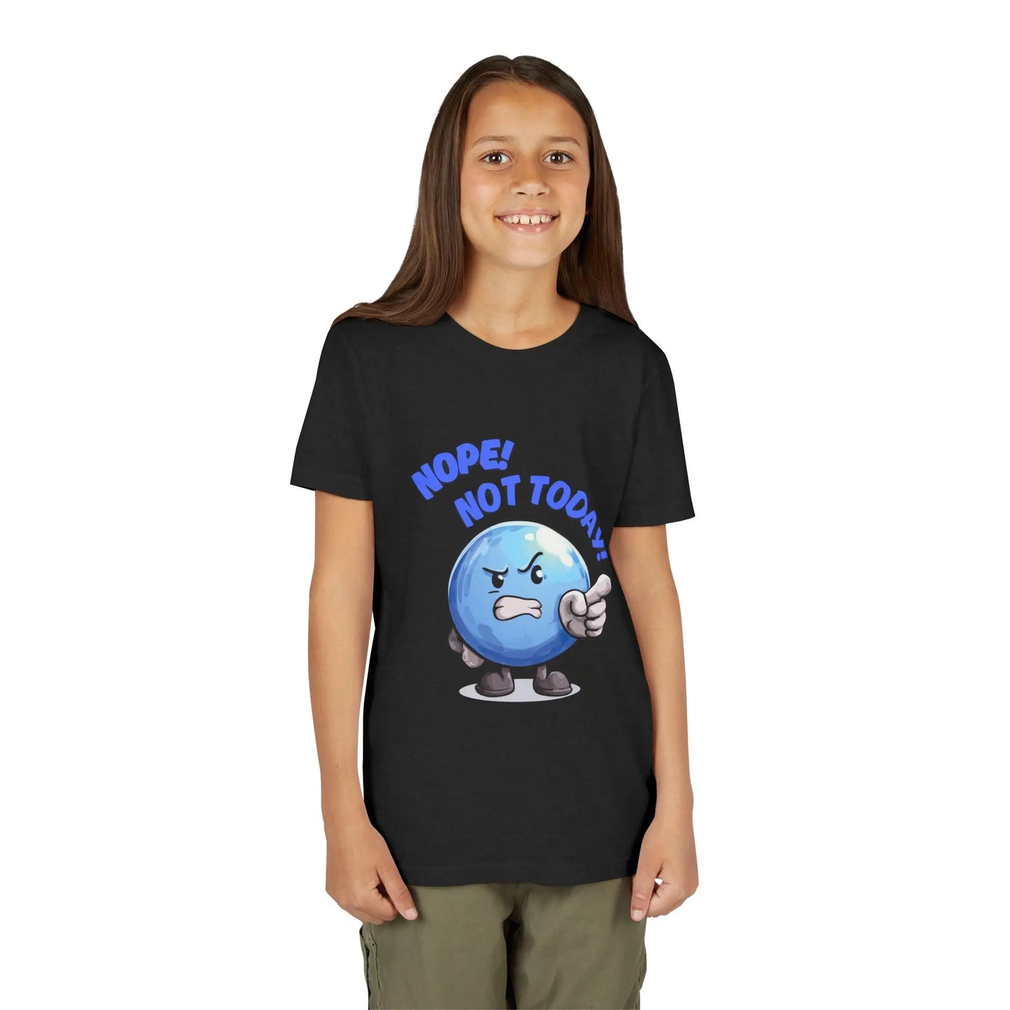 Funny Emoji Nope Not Today Youth Tee Printify
