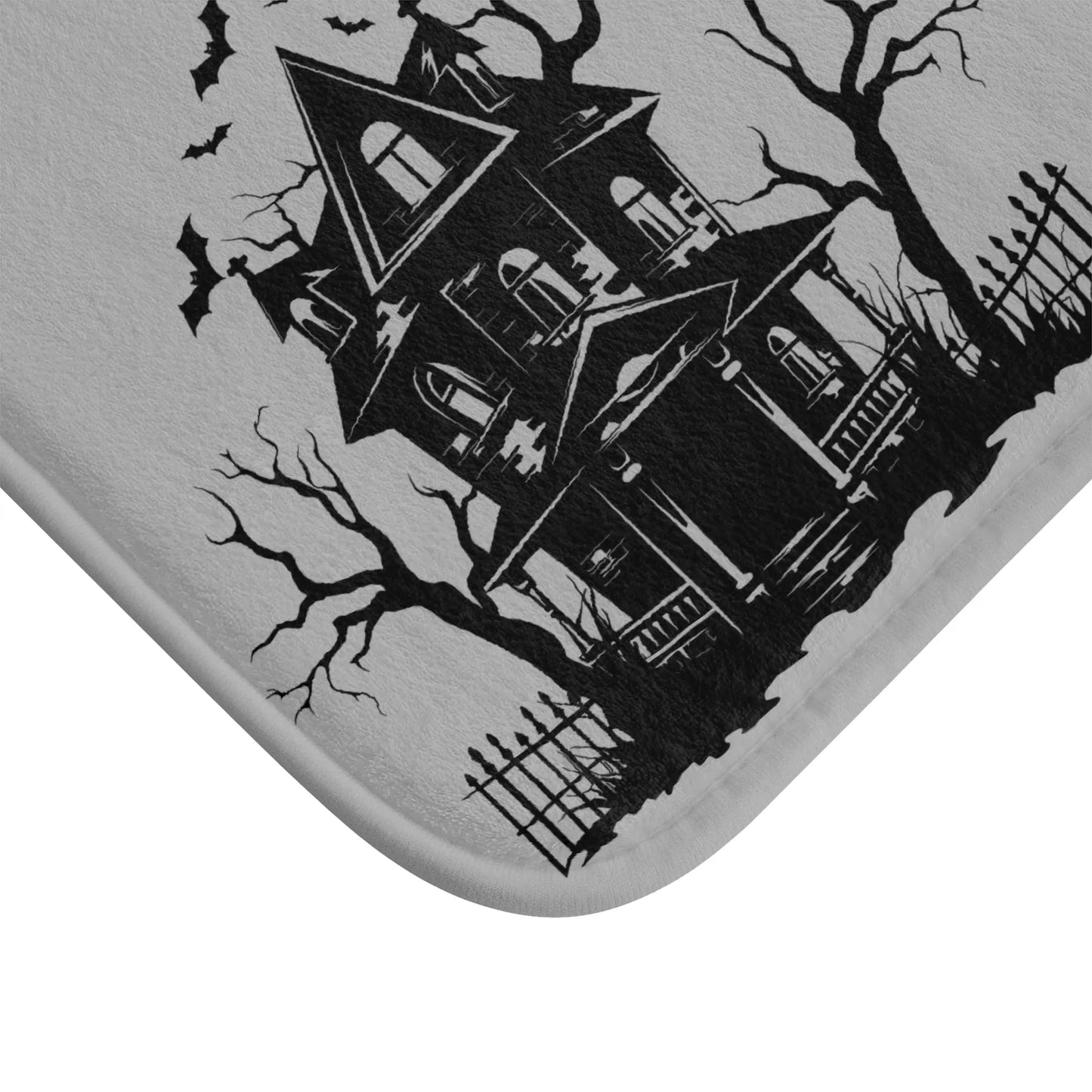 Halloween Bath Mat, Spooky Bathroom Decor, Haunted House Doormat, Trick or Treat Gift, Fall Home Accent, Halloween Decoration Printify