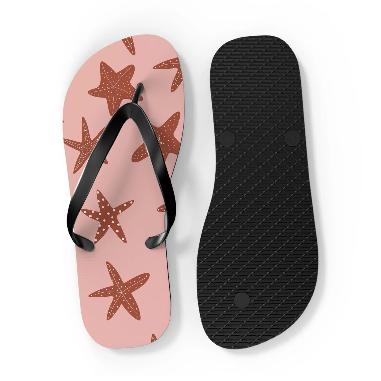 Cute Starfish Flip Flops for Beach, Summer, Pool Days, Vacation, Gift for Her, Nautical Printify