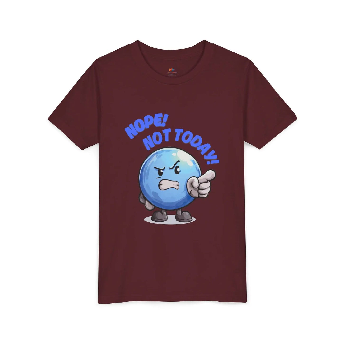 Funny Emoji Nope Not Today Youth Tee Printify