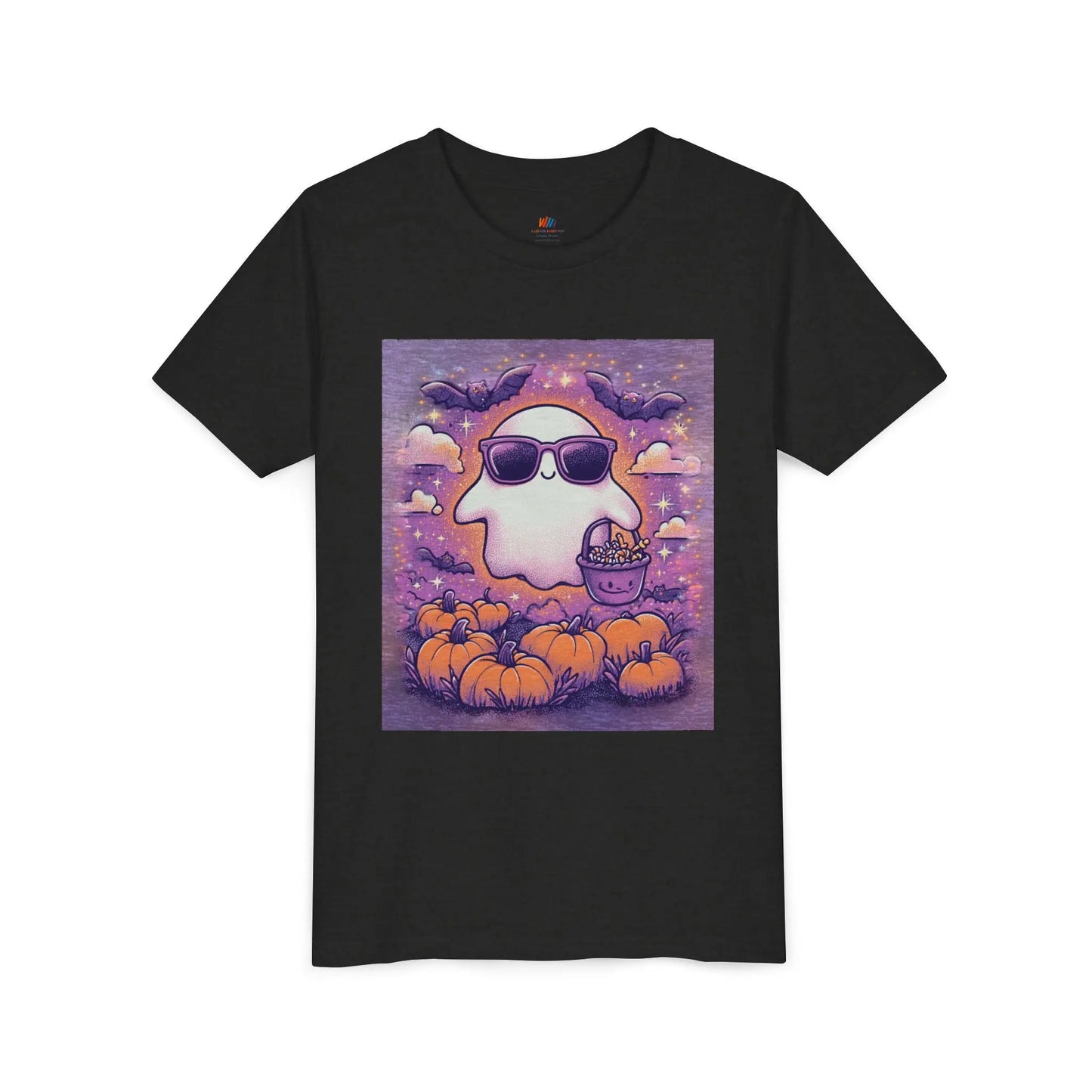 Adorable Ghost Halloween Tee, Youth Short Sleeve T-Shirt Printify