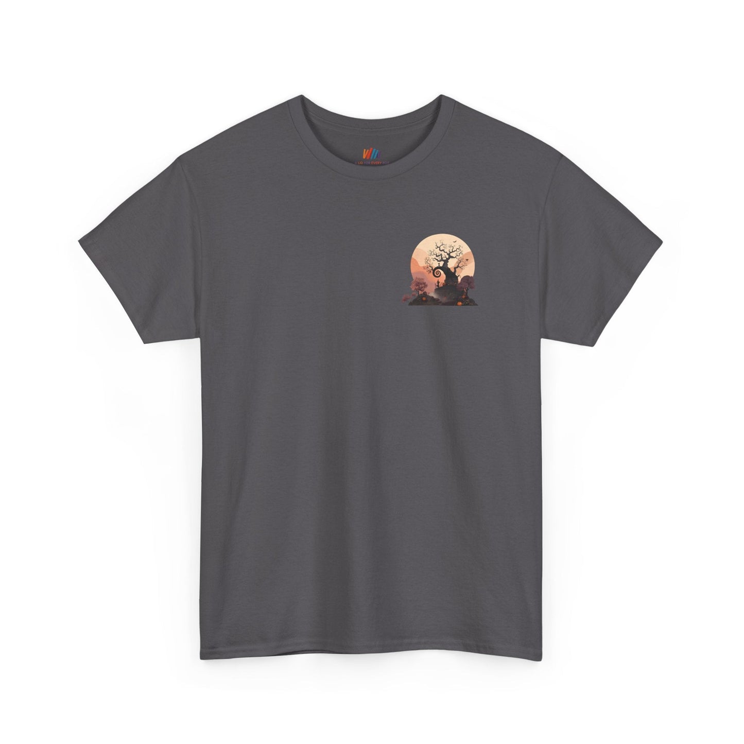Spooky Sunset Tee, Halloween Shirt, Fall Apparel, Unisex Graphic Tee, Autumn Vibes, Cozy Casual Wear Printify