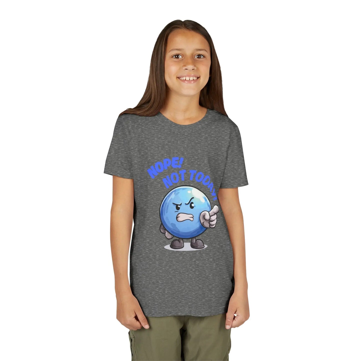 Funny Emoji Nope Not Today Youth Tee Printify