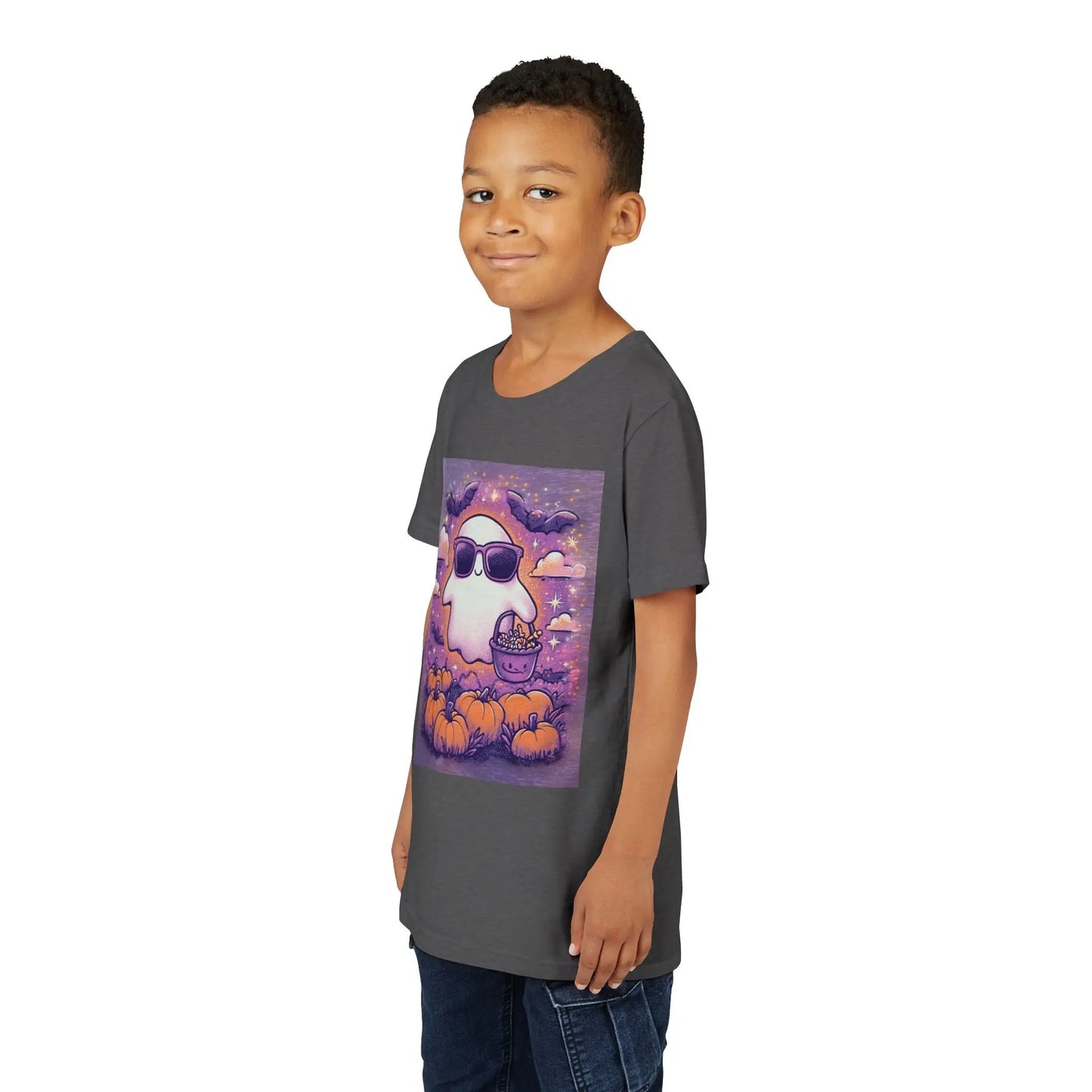 Adorable Ghost Halloween Tee, Youth Short Sleeve T-Shirt Printify