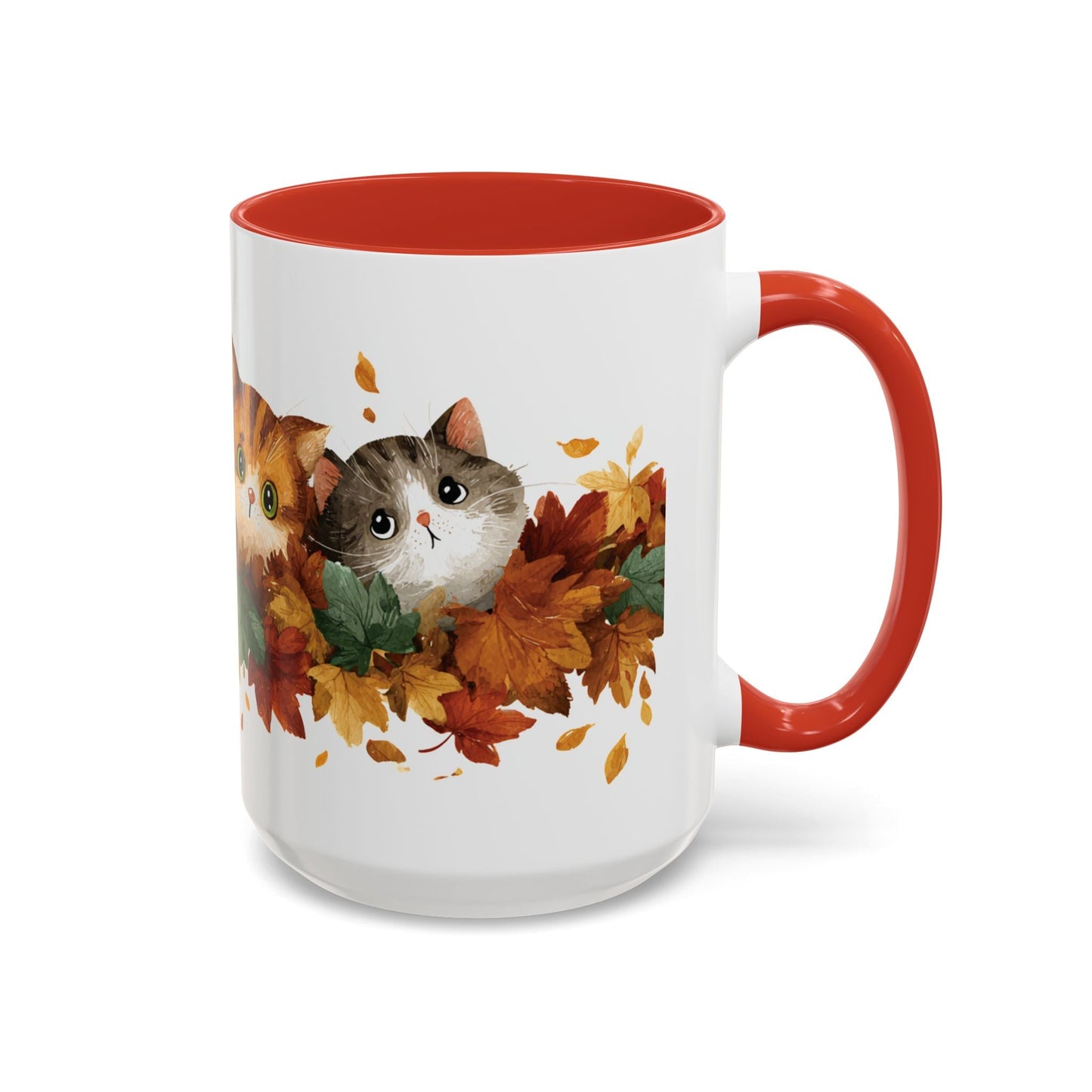 Autumn Cat Coffee Mug, Cute Animal Mug, Fall Decor, Gift for Cat Lovers, Warm Beverage Cup, Thanksgiving Coffee Cup Printify