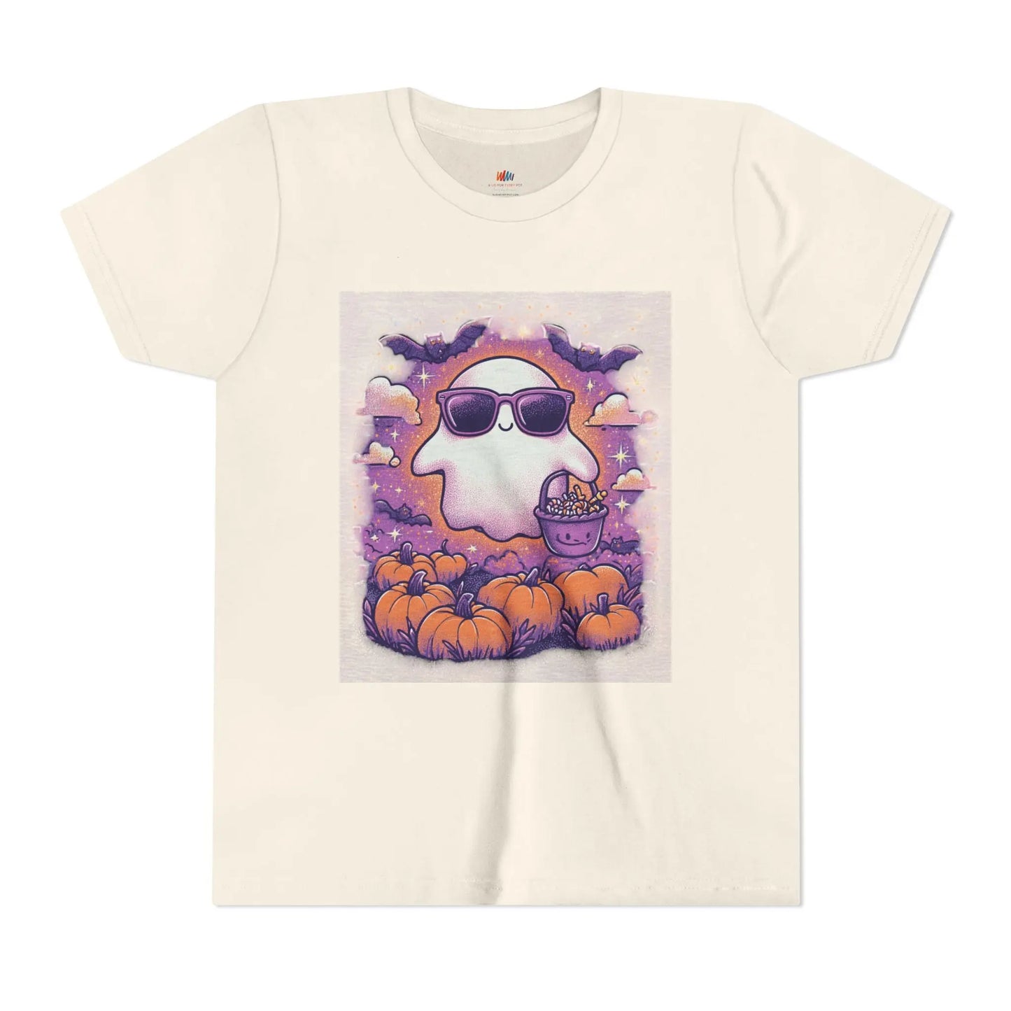 Adorable Ghost Halloween Tee, Youth Short Sleeve T-Shirt Printify