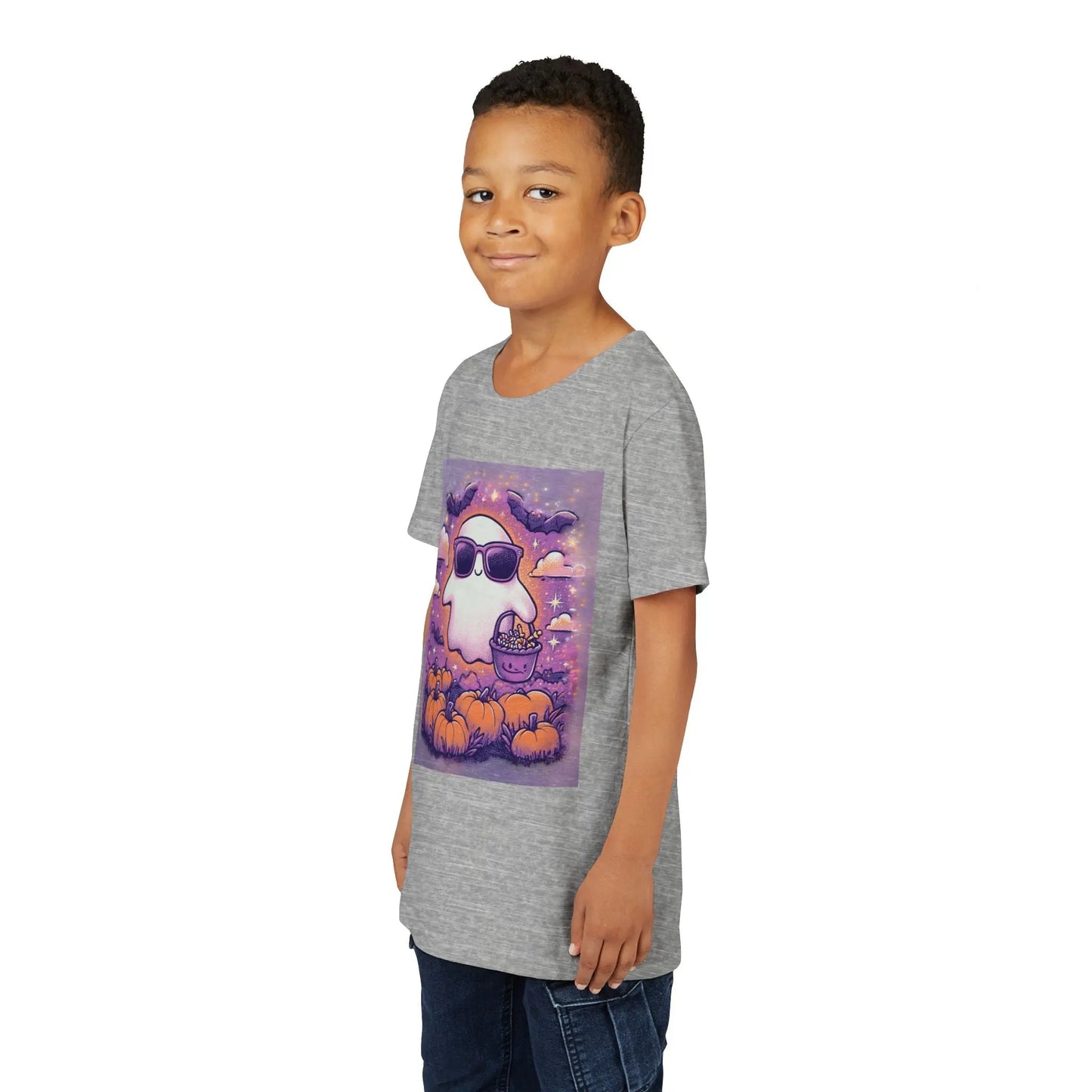 Adorable Ghost Halloween Tee, Youth Short Sleeve T-Shirt Printify