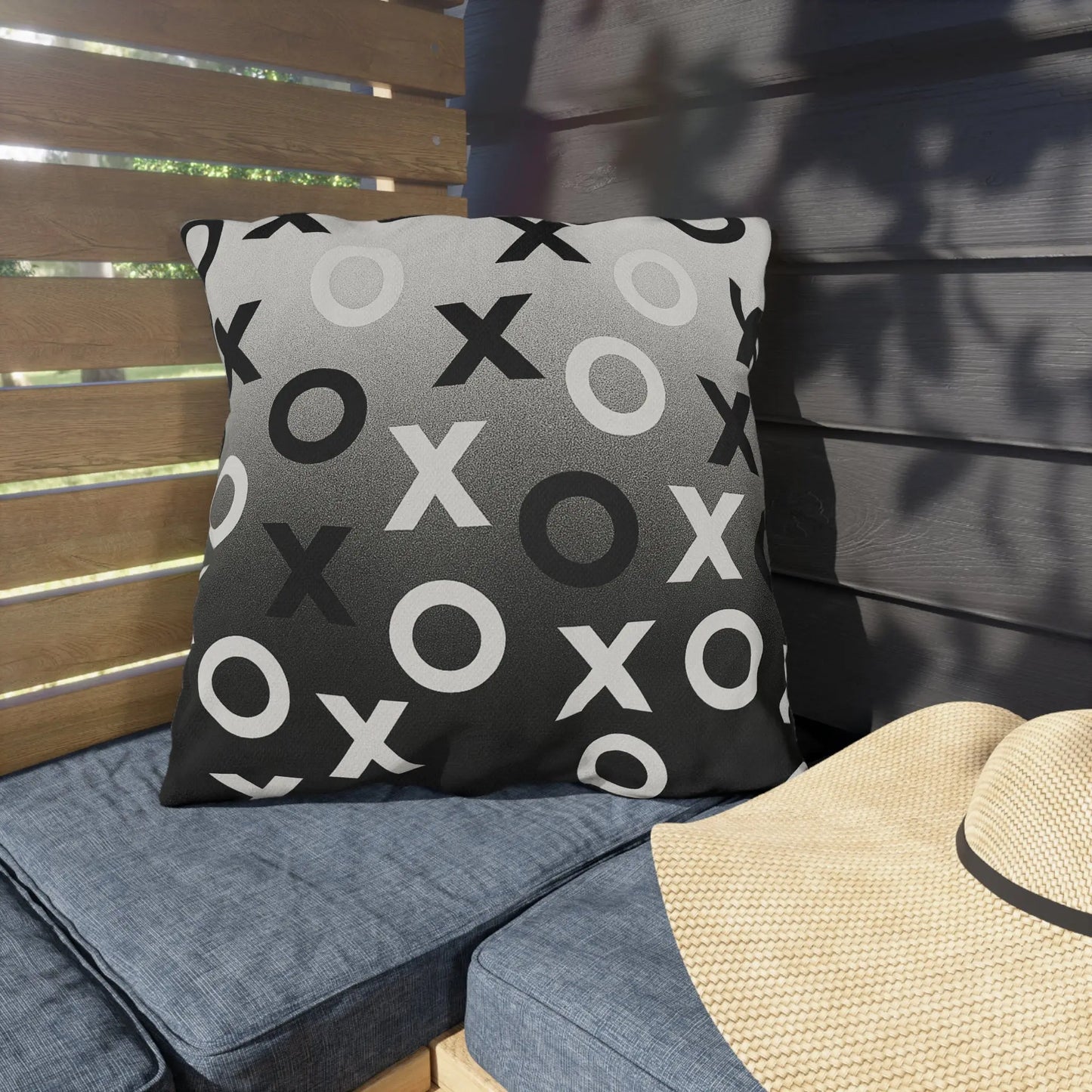 Modern Outdoor Pillows, Cozy Patio Decor, Minimalist XO Design Throw Cushions, Garden Accessories, Outdoor Living Essentials, Stylish Home Decor Printify