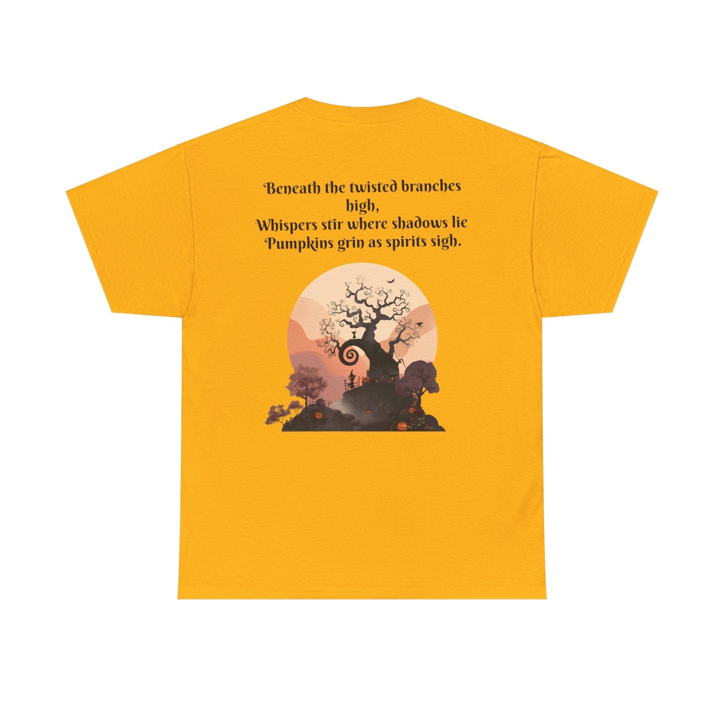 Spooky Sunset Tee, Halloween Shirt, Fall Apparel, Unisex Graphic Tee, Autumn Vibes, Cozy Casual Wear Printify