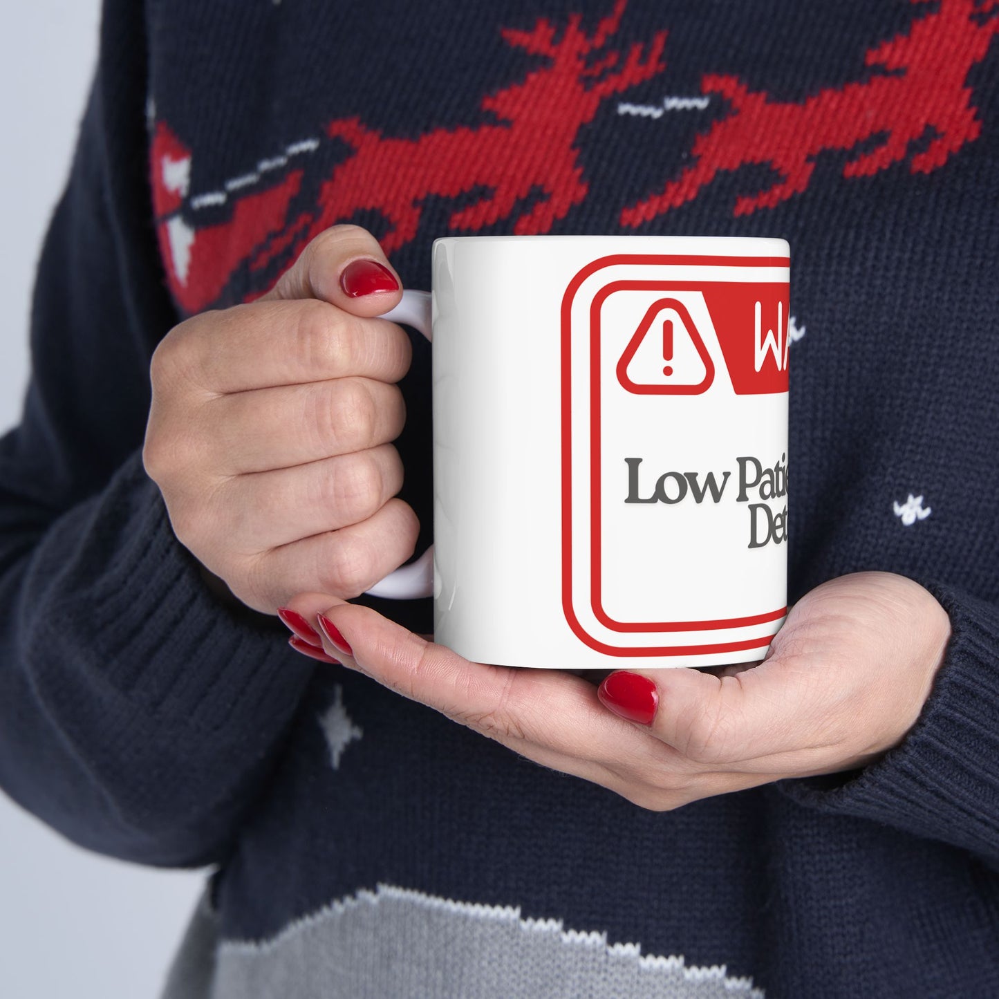 Warning Mug: Low Patience Levels Detected', Fun Coffee Cup, Gift for Coworkers, Office Humor, Birthday Present