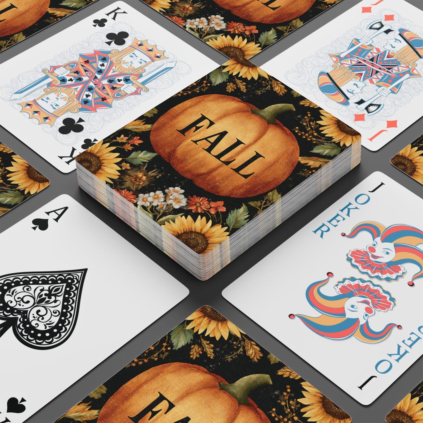 Fall-Themed Poker Playing Cards | Autumn Card Game, Halloween Party Supplies, Family Game Night, Gift for Card Players, Cozy Home Decor Printify