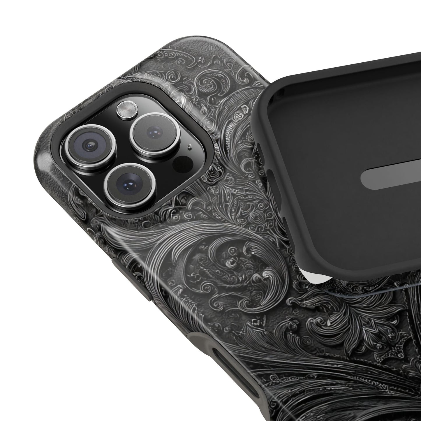 Phone Cases - Elegant Vintage Black Lace Design Printify