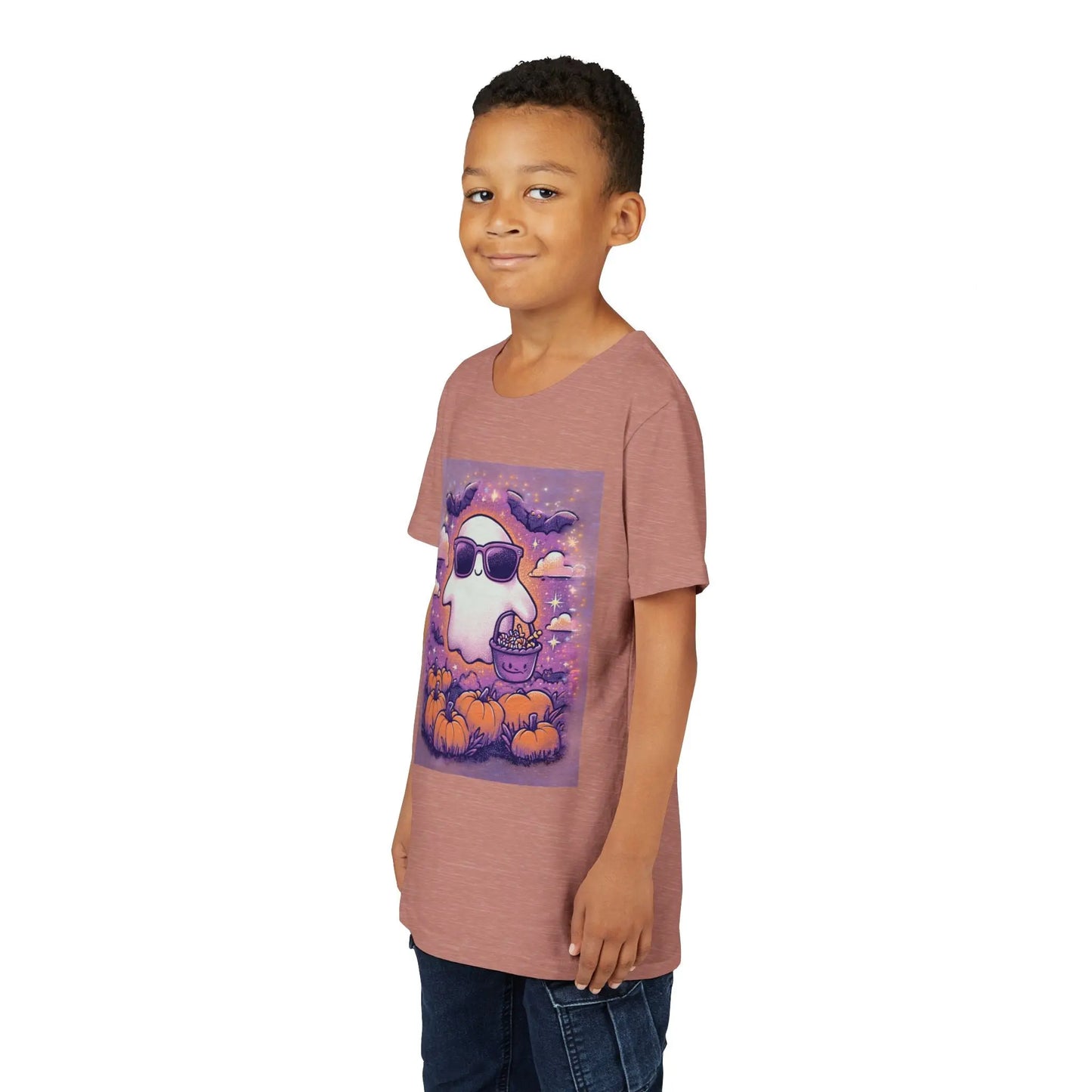 Adorable Ghost Halloween Tee, Youth Short Sleeve T-Shirt Printify