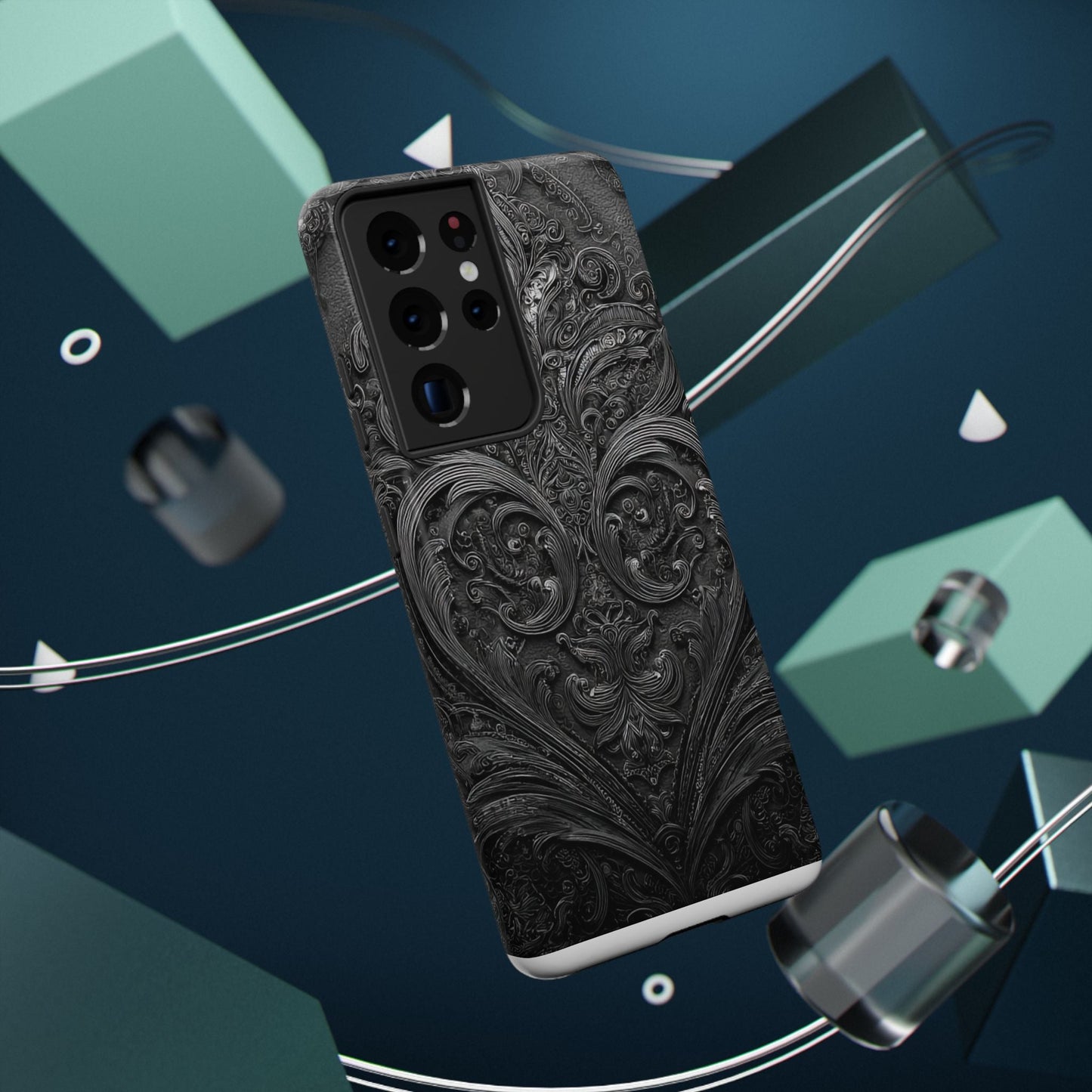 Phone Cases - Elegant Vintage Black Lace Design Printify