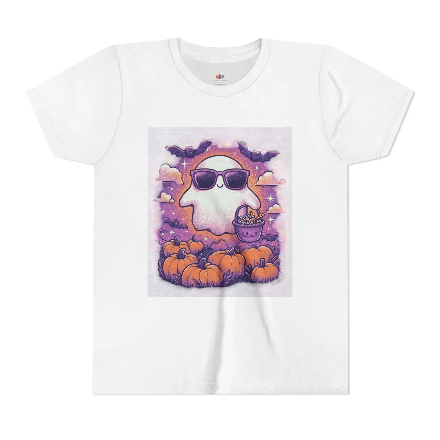 Adorable Ghost Halloween Tee, Youth Short Sleeve T-Shirt Printify