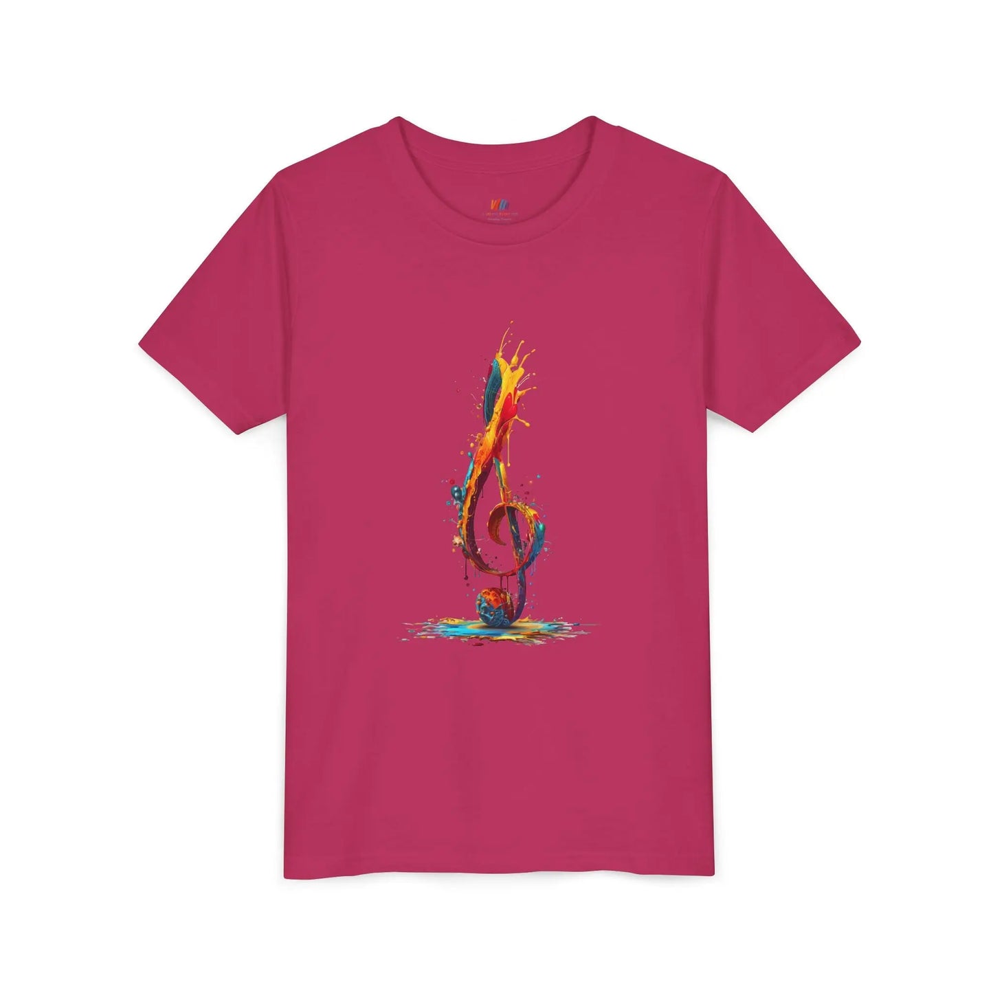 Youth Music Note Tee, Colorful Treble Clef Shirt, Printify