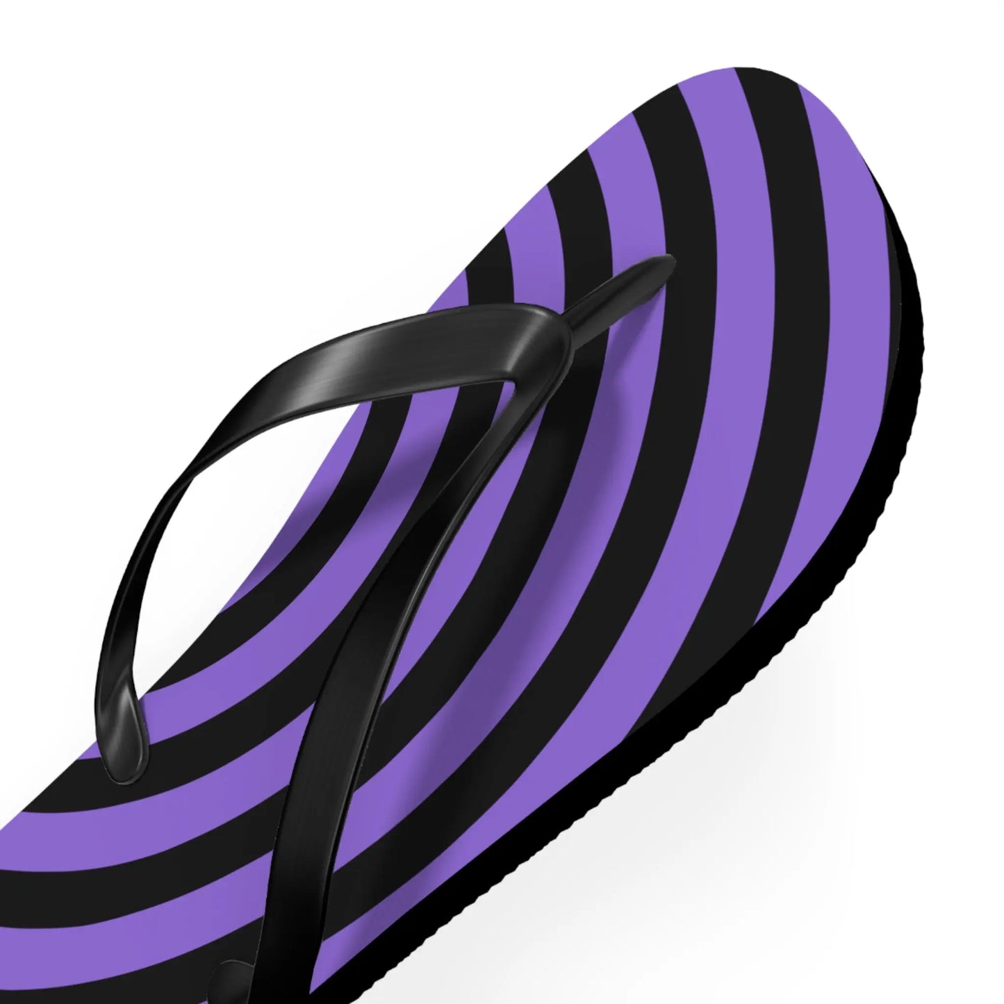 Spiral Flip Flops - Trendy Purple Design for Beach Days Printify