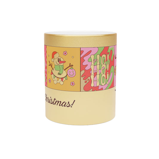 Metallic Christmas Mug | Festive Holiday Drinkware, Gift for Her, Winter Wonderland Decor, Ornament Collector, Merry Christmas Quote