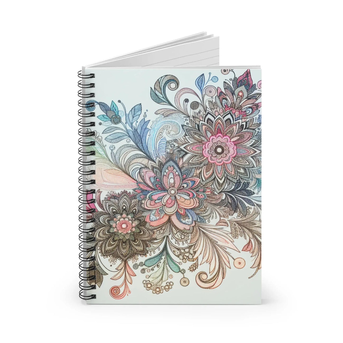 Floral Spiral Notebook - Artistic Ruled Pages for Journaling, Note-Taking, Gifts, School, and Self-Expression Printify