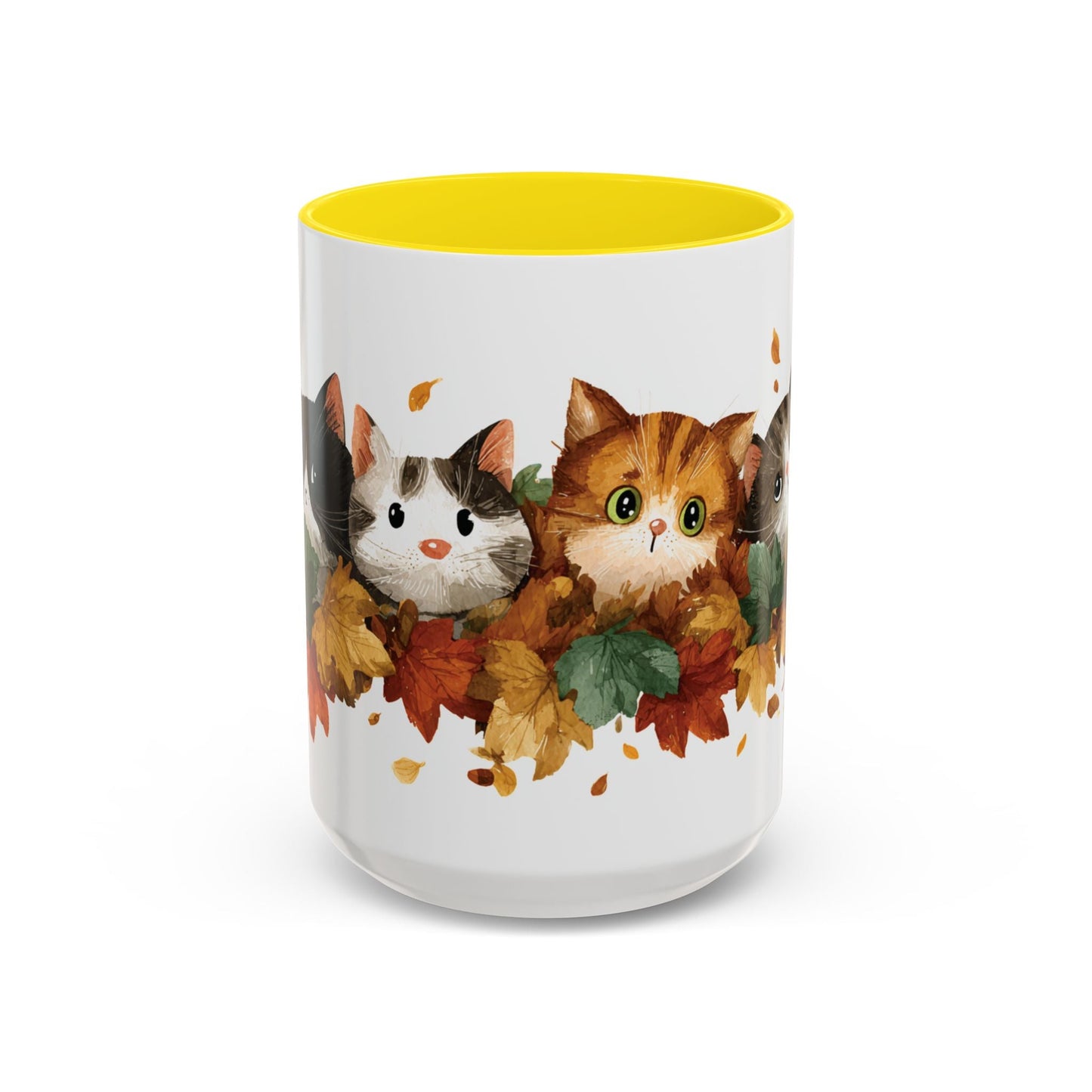 Autumn Cat Coffee Mug, Cute Animal Mug, Fall Decor, Gift for Cat Lovers, Warm Beverage Cup, Thanksgiving Coffee Cup Printify