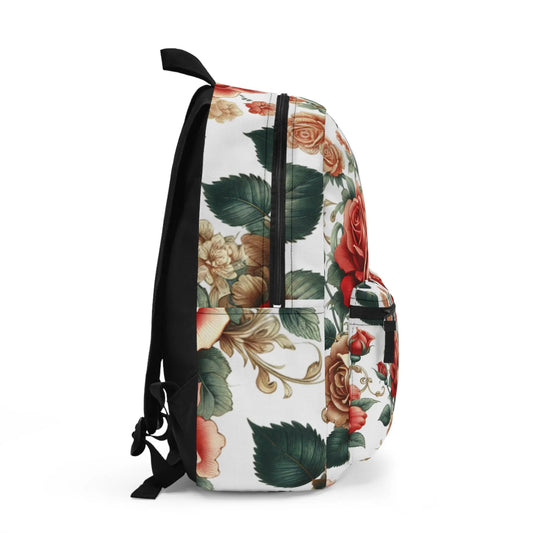 Floral Rose Backpack, Trendy School Bag, Stylish Daypack, Cute Gift for Her, Travel Companion, Floral Print Rucksack Printify