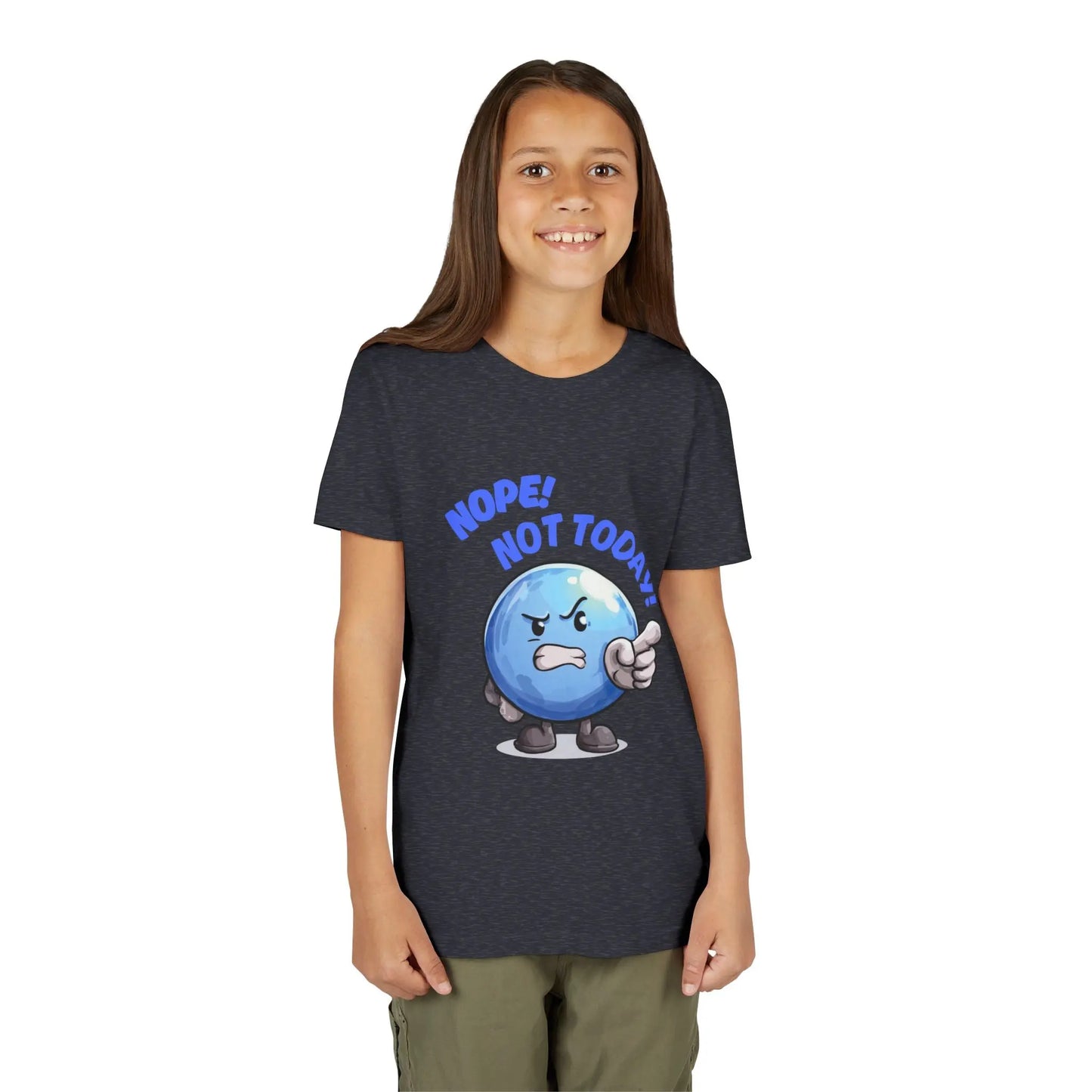 Funny Emoji Nope Not Today Youth Tee Printify