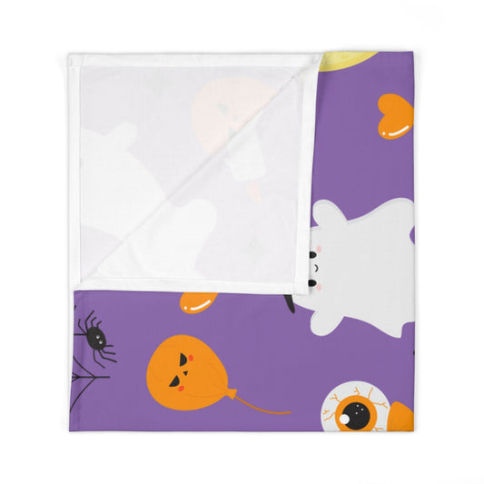 Cute Halloween Baby Swaddle Blanket, Cozy Infant Blanket, Ghost & Pumpkin Nursery Decor, Perfect Baby Shower Gift, Seasonal Baby Wrap Printify