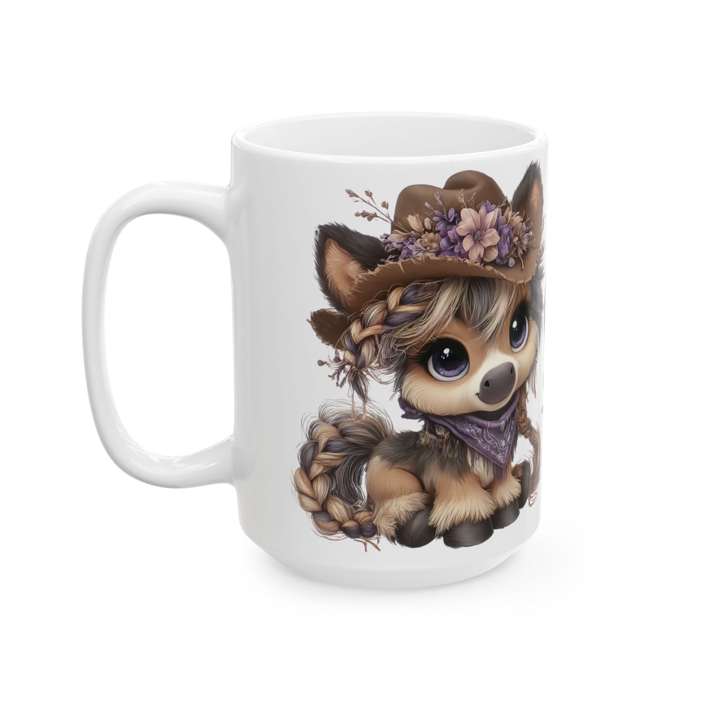 Cowgirl Pony Coffee Mug Yee Haw Coffee White Glossy Cup 11oz and 15oz