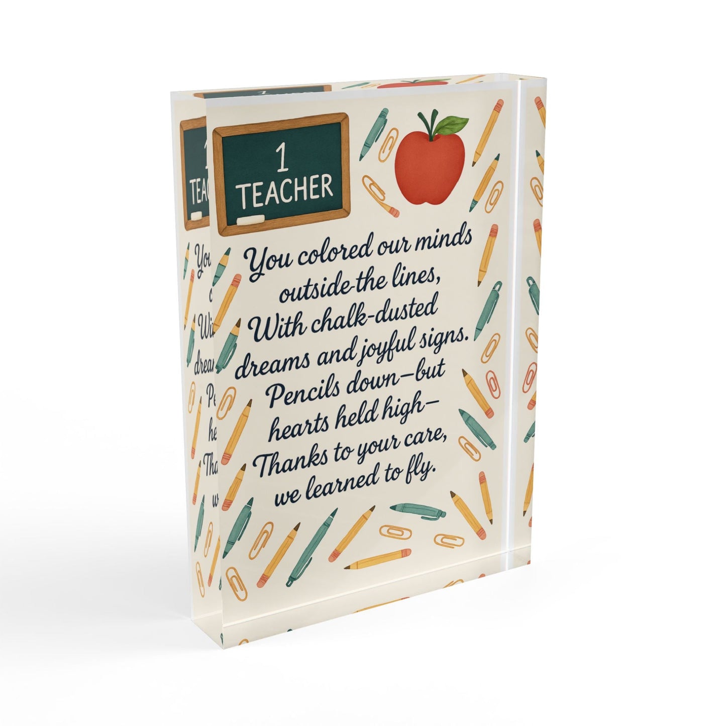 Teacher Appreciation Photo Block, Motivational Decor, Classroom Gift, Personalized Keepsake, Educational Wall Art - A Lid for Every Pot ~ Everyday Designz ~