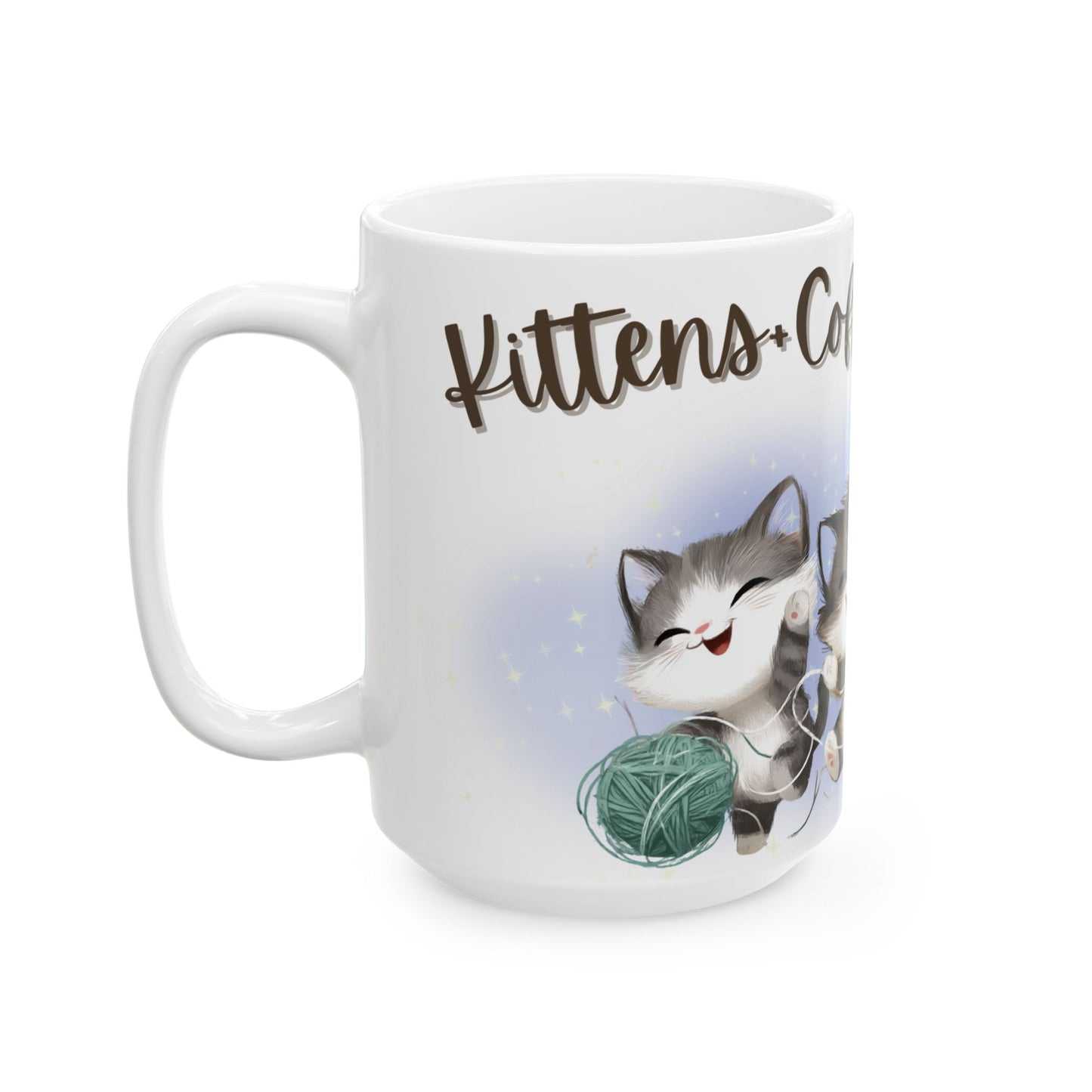 Kittens and Coffee Happiness Mug Cute Cat Lover Gift