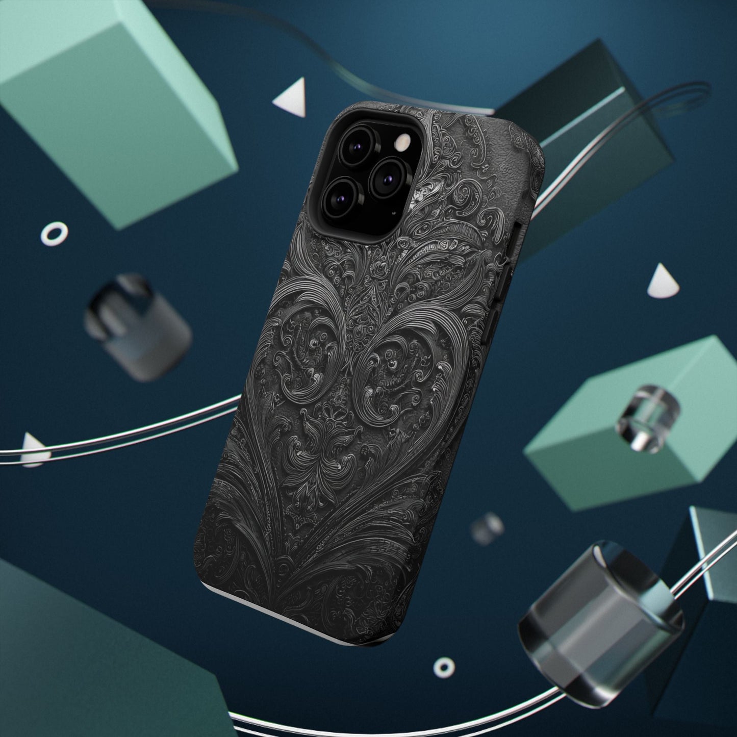 Phone Cases - Elegant Vintage Black Lace Design Printify