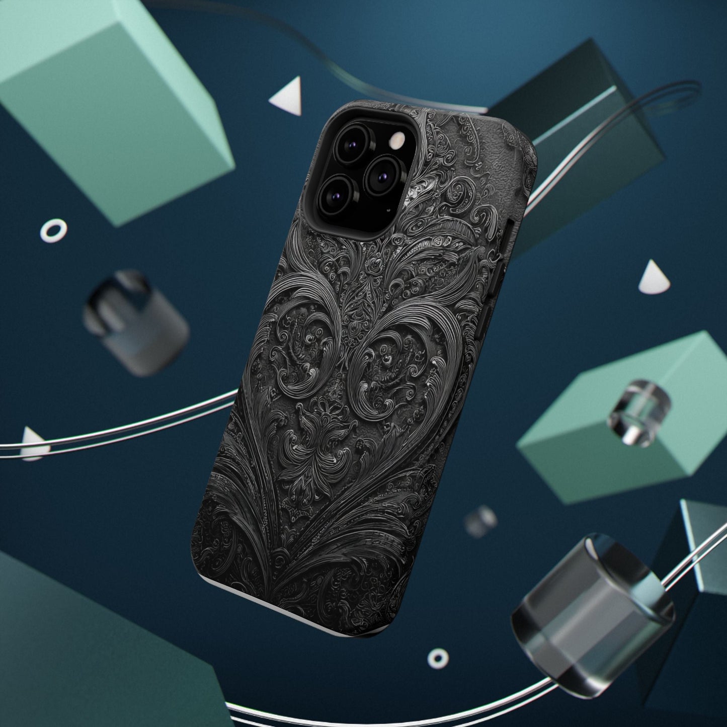 Phone Cases - Elegant Vintage Black Lace Design Printify