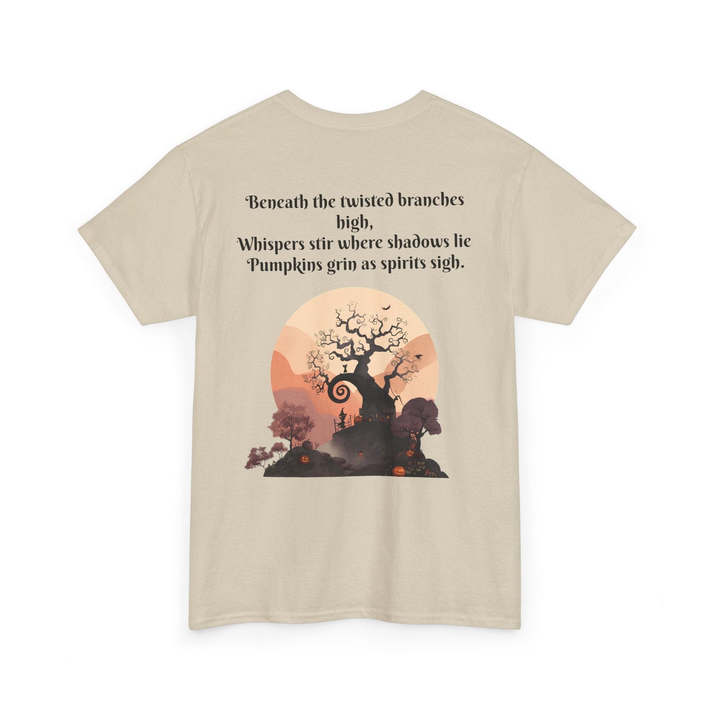 Spooky Sunset Tee, Halloween Shirt, Fall Apparel, Unisex Graphic Tee, Autumn Vibes, Cozy Casual Wear Printify
