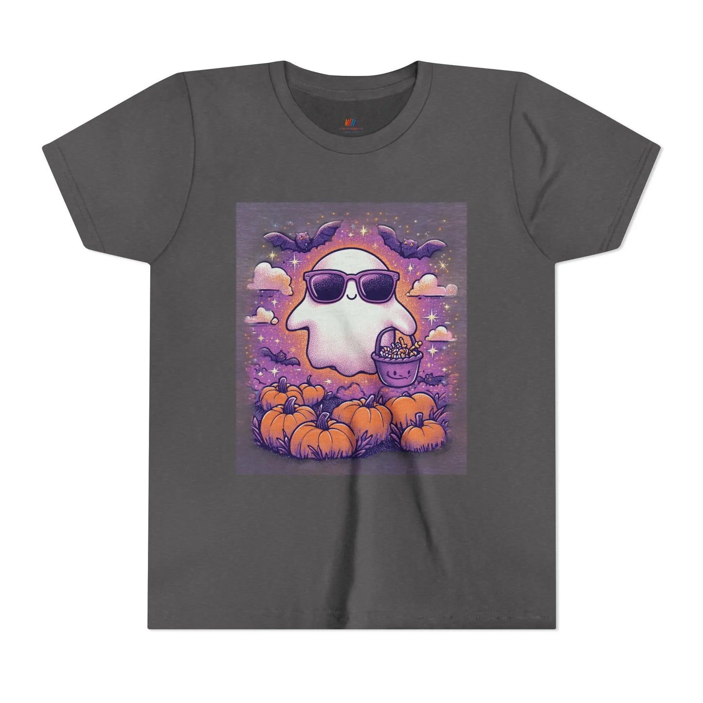 Adorable Ghost Halloween Tee, Youth Short Sleeve T-Shirt Printify