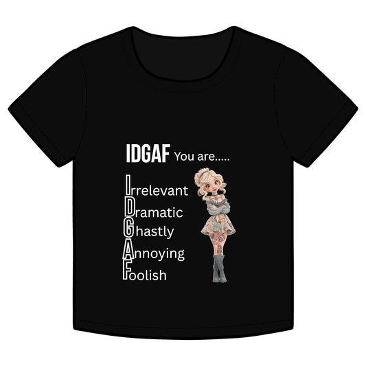 IDGAF Organic Rib Tee, Funny tee for Women, Clothing, Apparel Printify