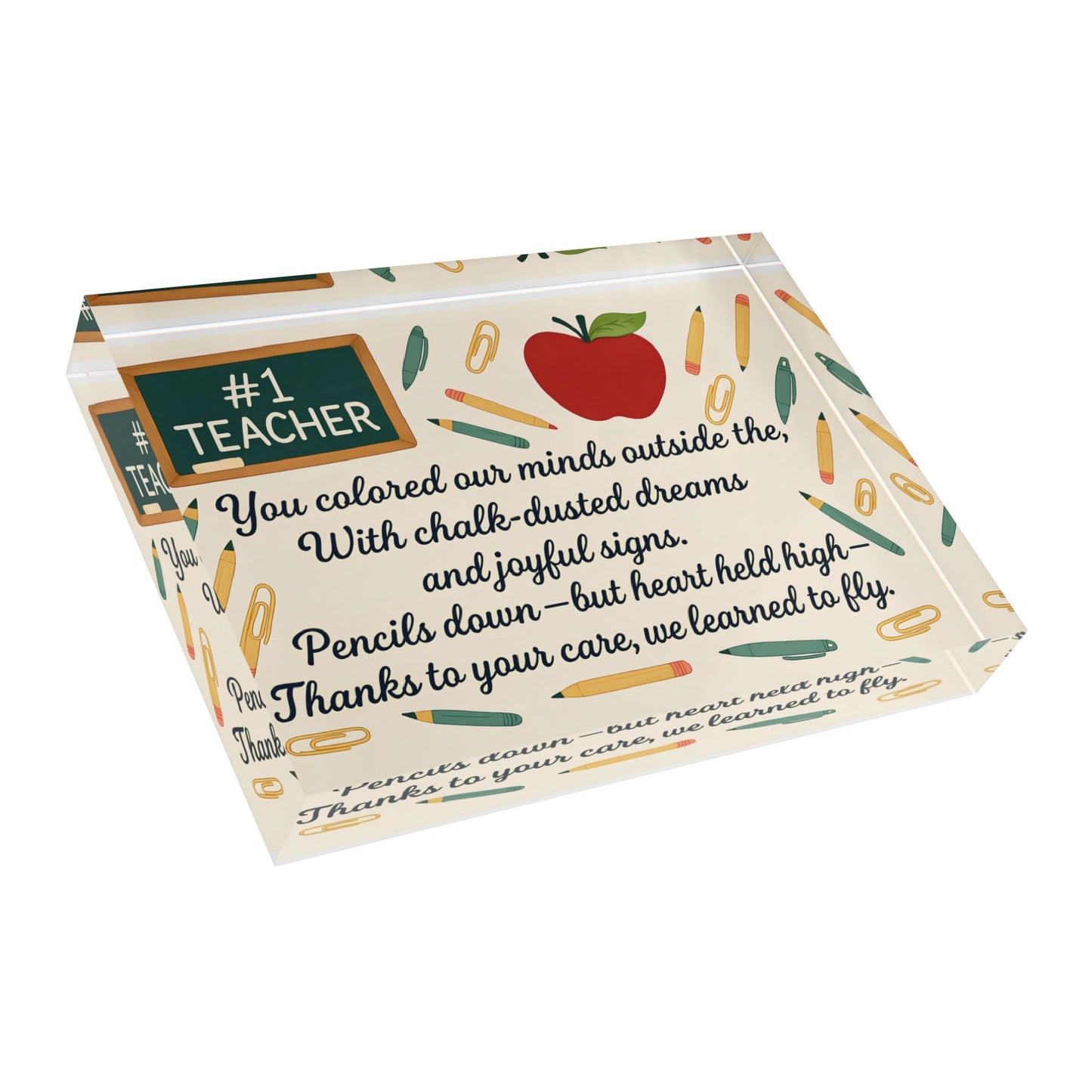 Teacher Appreciation Photo Block, Motivational Decor, Classroom Gift, Personalized Keepsake, Educational Wall Art - A Lid for Every Pot ~ Everyday Designz ~